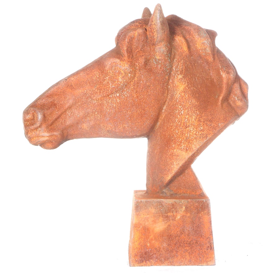 Cast Iron Horse Head Bust