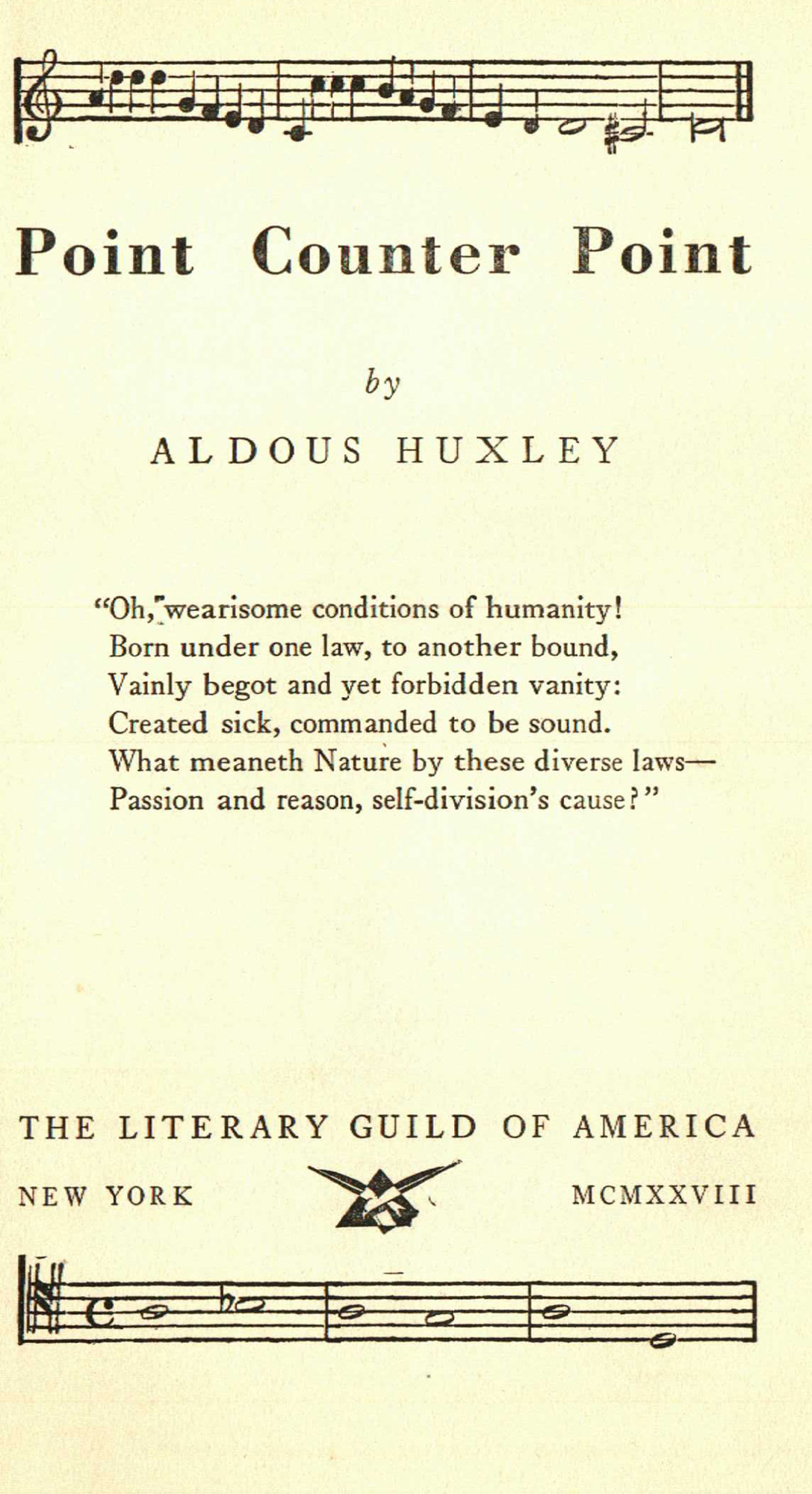 1928 First Trade Edition "Point Counter Point" by Aldous Huxley