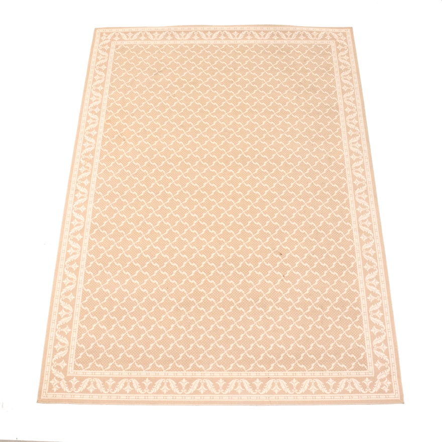 Contemporary Tan and White Area Rug