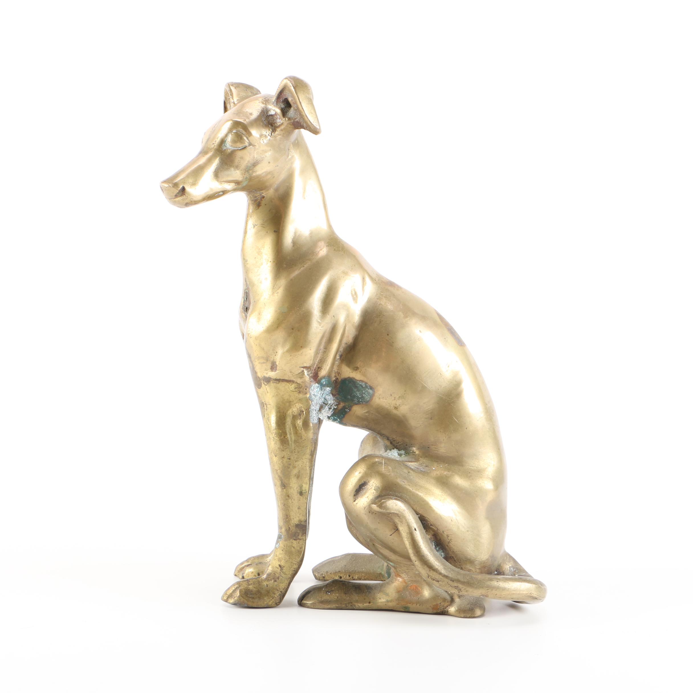 Brass Greyhound Figurine
