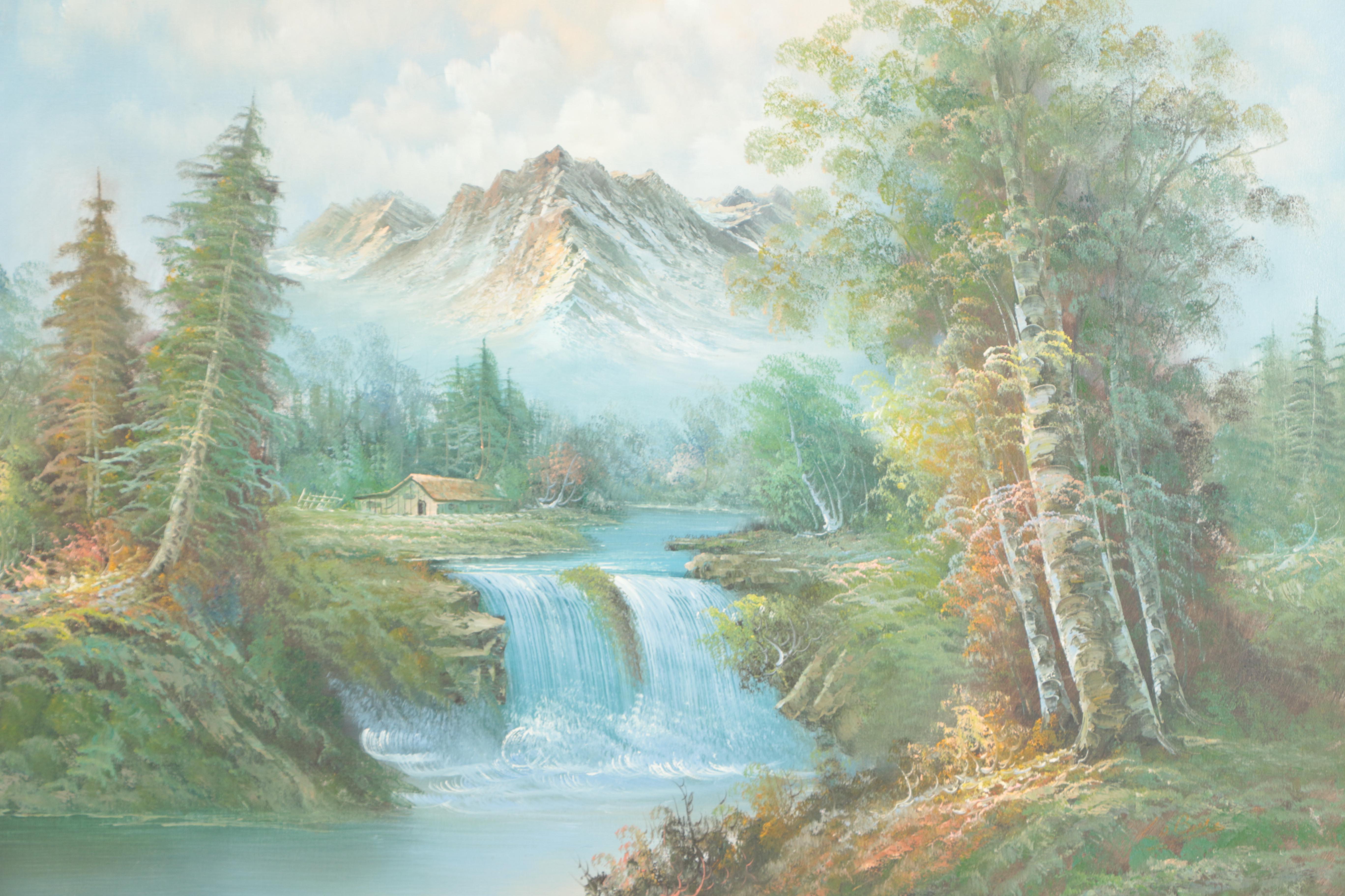 Richard Boren Oil Painting on Canvas of Mountainous Landscape