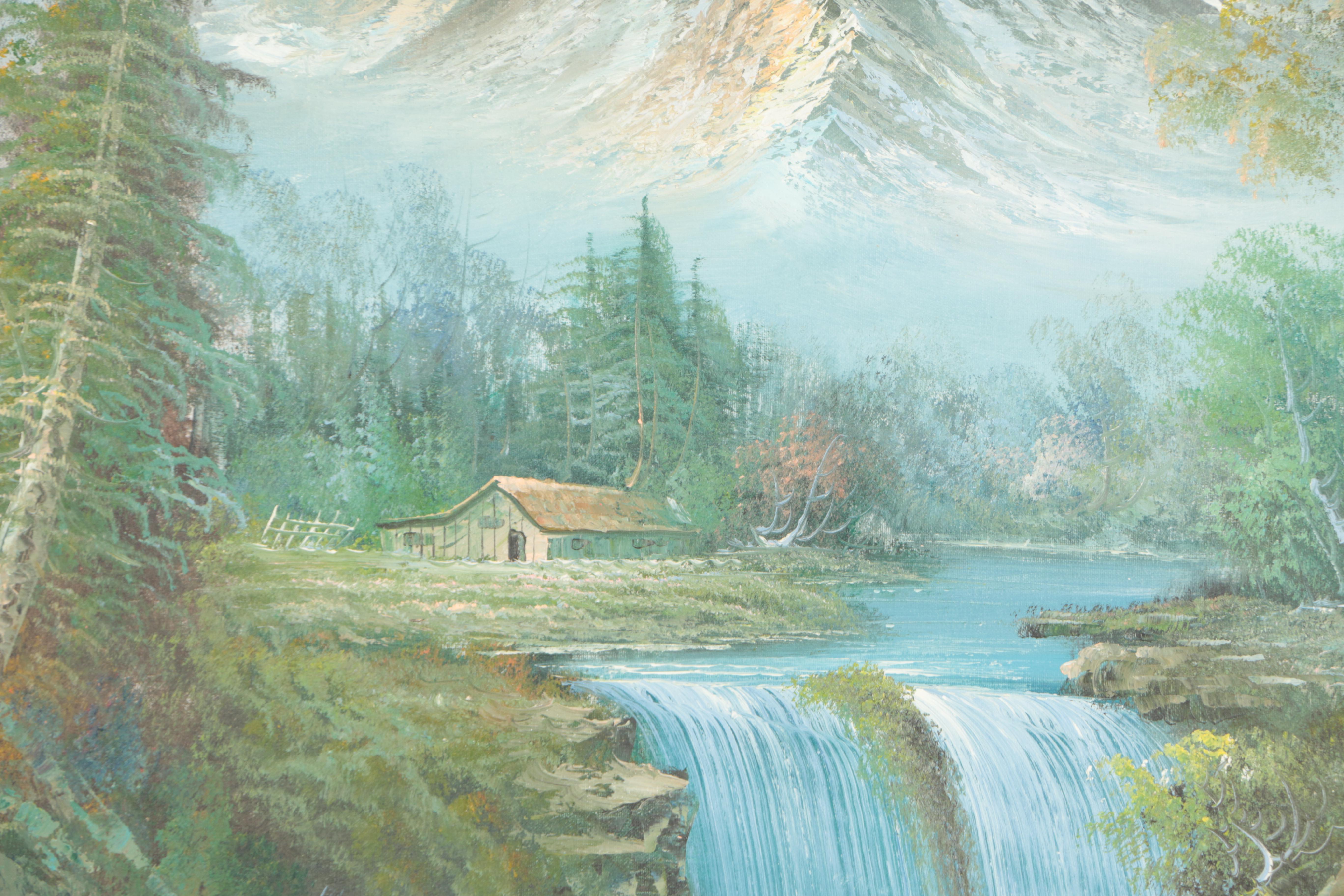 Richard Boren Oil Painting on Canvas of Mountainous Landscape