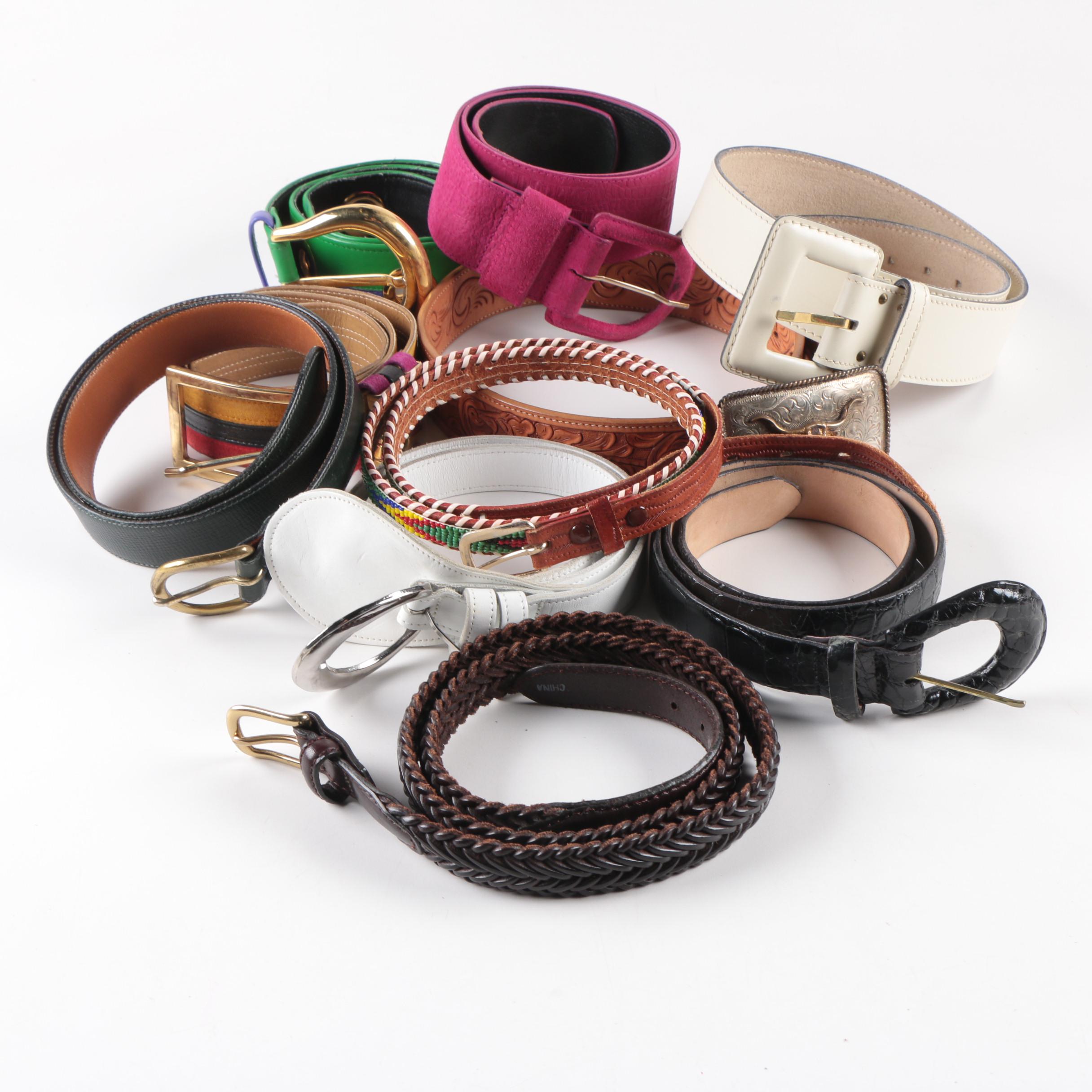 Leather Belts including Polo by Ralph Lauren, Carlisle and Ghurka