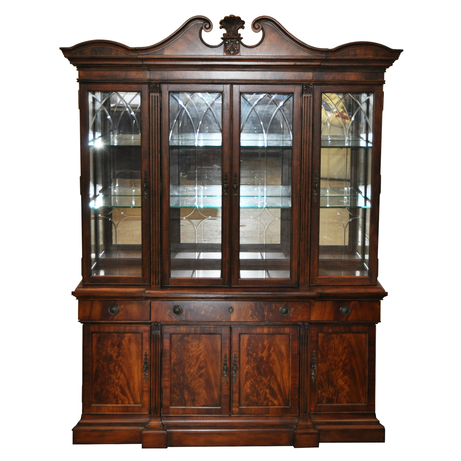Havertys Collections Mahogany Breakfront China Cabinet