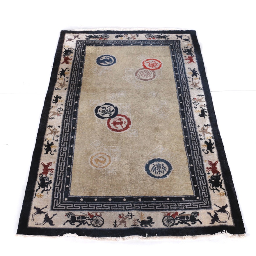 Hand-Knotted Chinese War Horse Area Rug