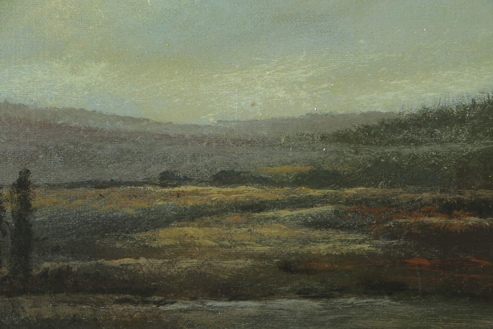 Scott Duncan Oil Painting on Canvas Landscape with English Setter