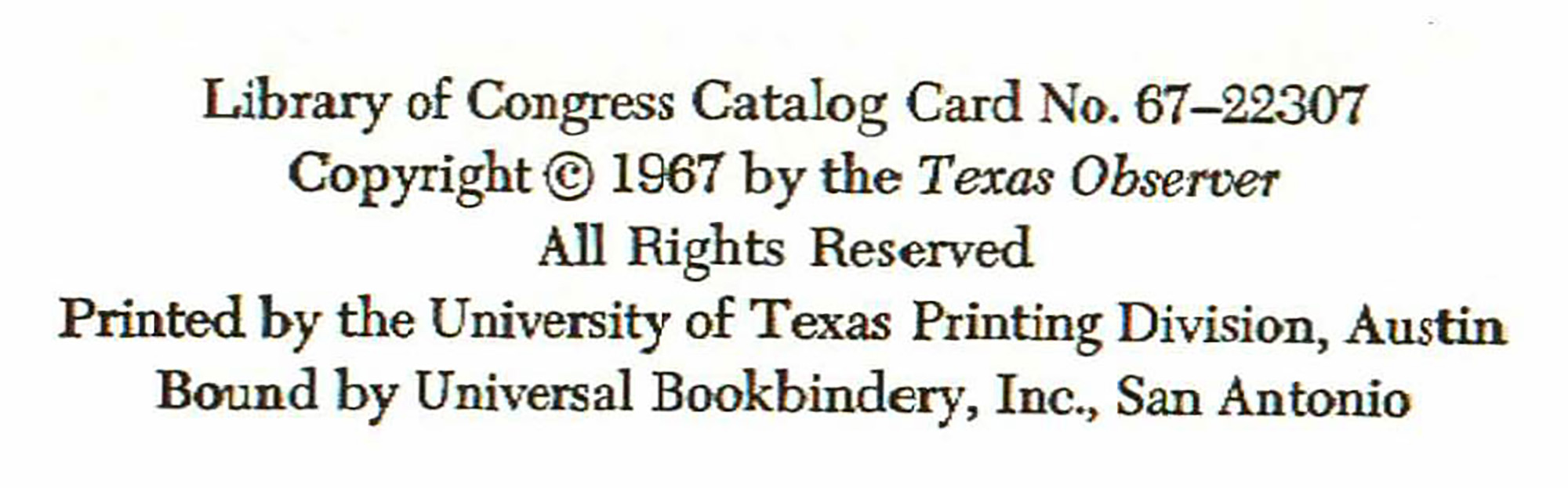 1967 Signed "Three Men In Texas" by Ronnie Dugger