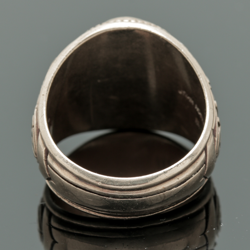 Vintage Rutgers University 10K Yellow Gold Class Ring Featuring Synthetic Ruby