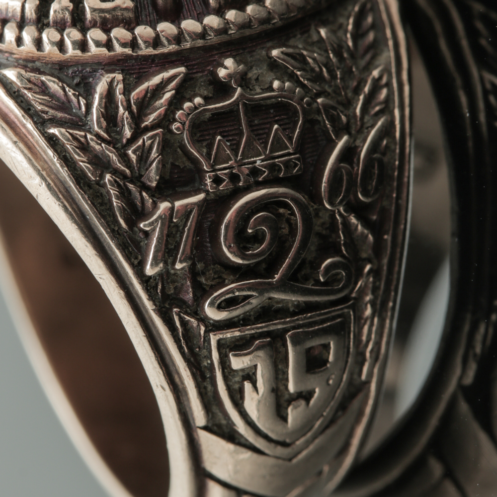 Vintage Rutgers University 10K Yellow Gold Class Ring Featuring Synthetic Ruby