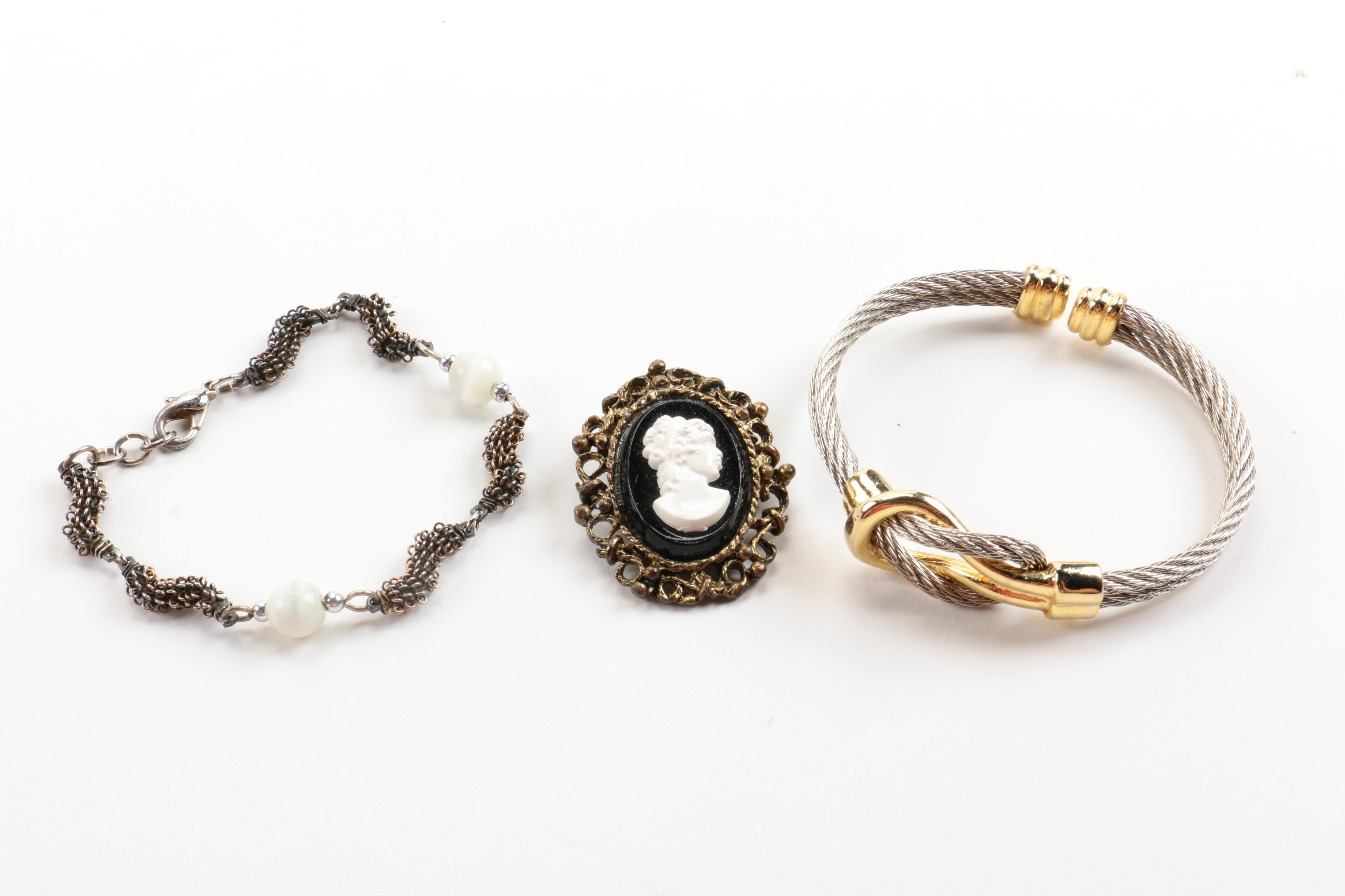 Assortment of Costume Jewelry Including Bogoff and Staffordshire