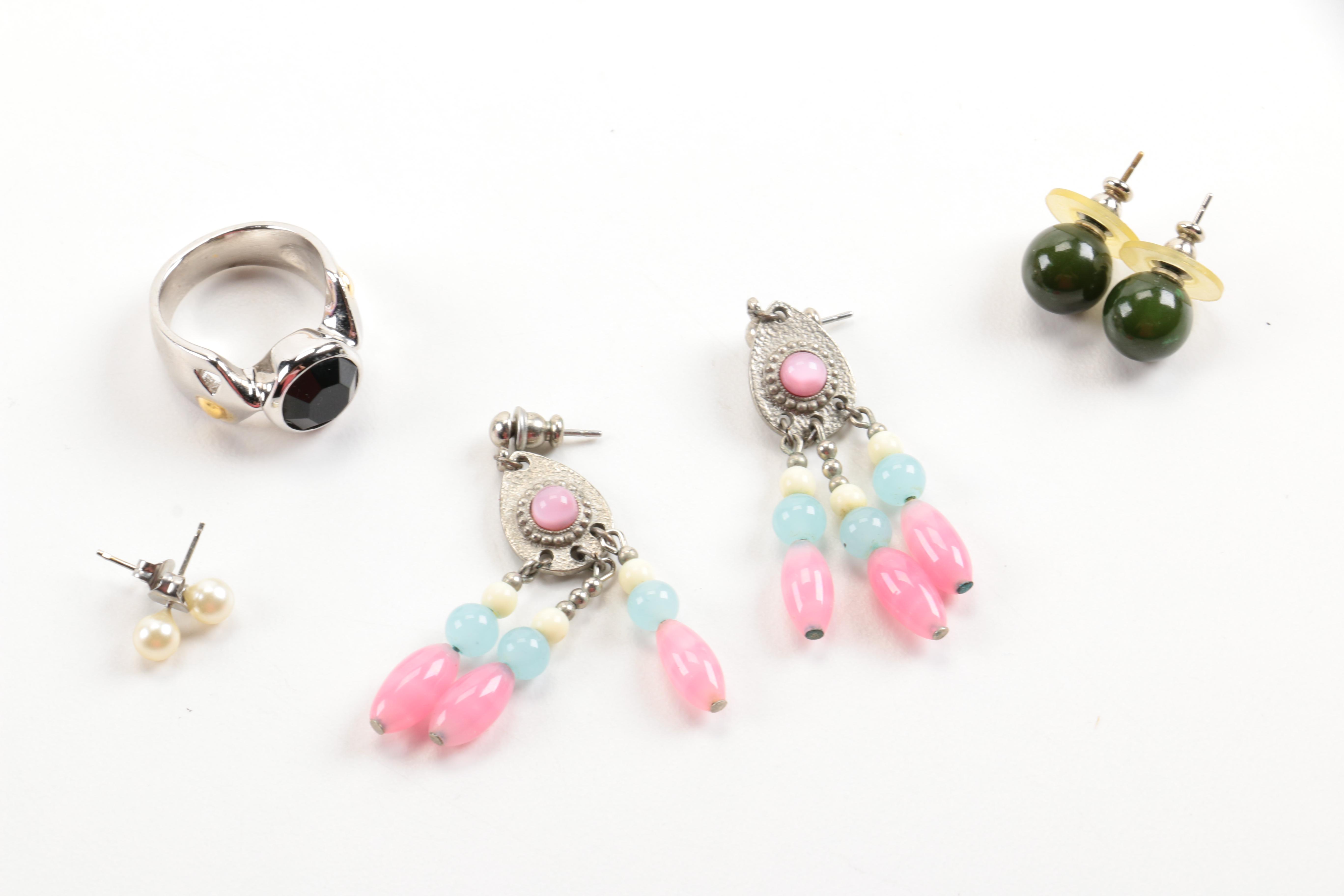 Assortment of Costume Jewelry Including Bogoff and Staffordshire