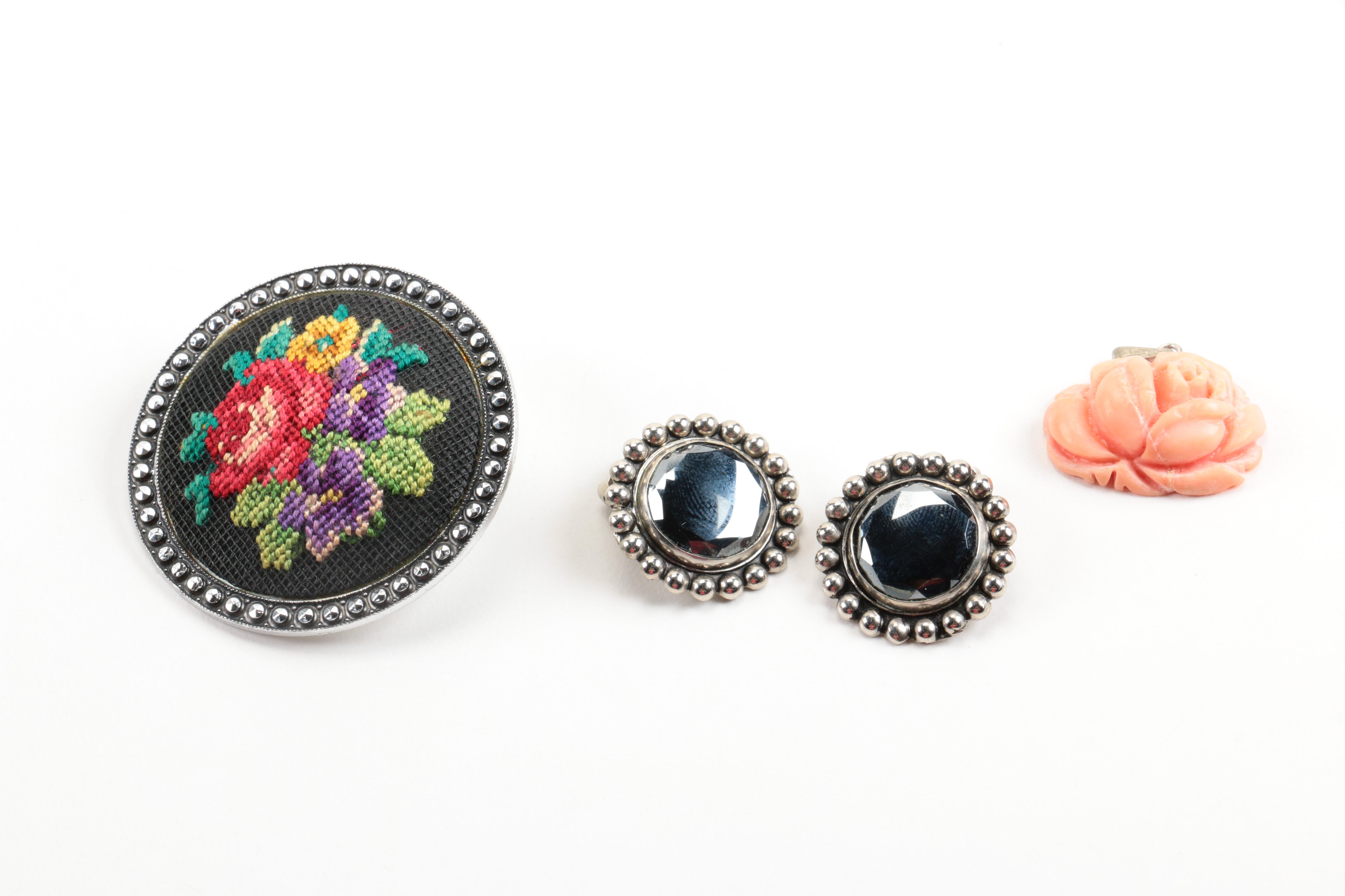 Assortment of Costume Jewelry Including Bogoff and Staffordshire