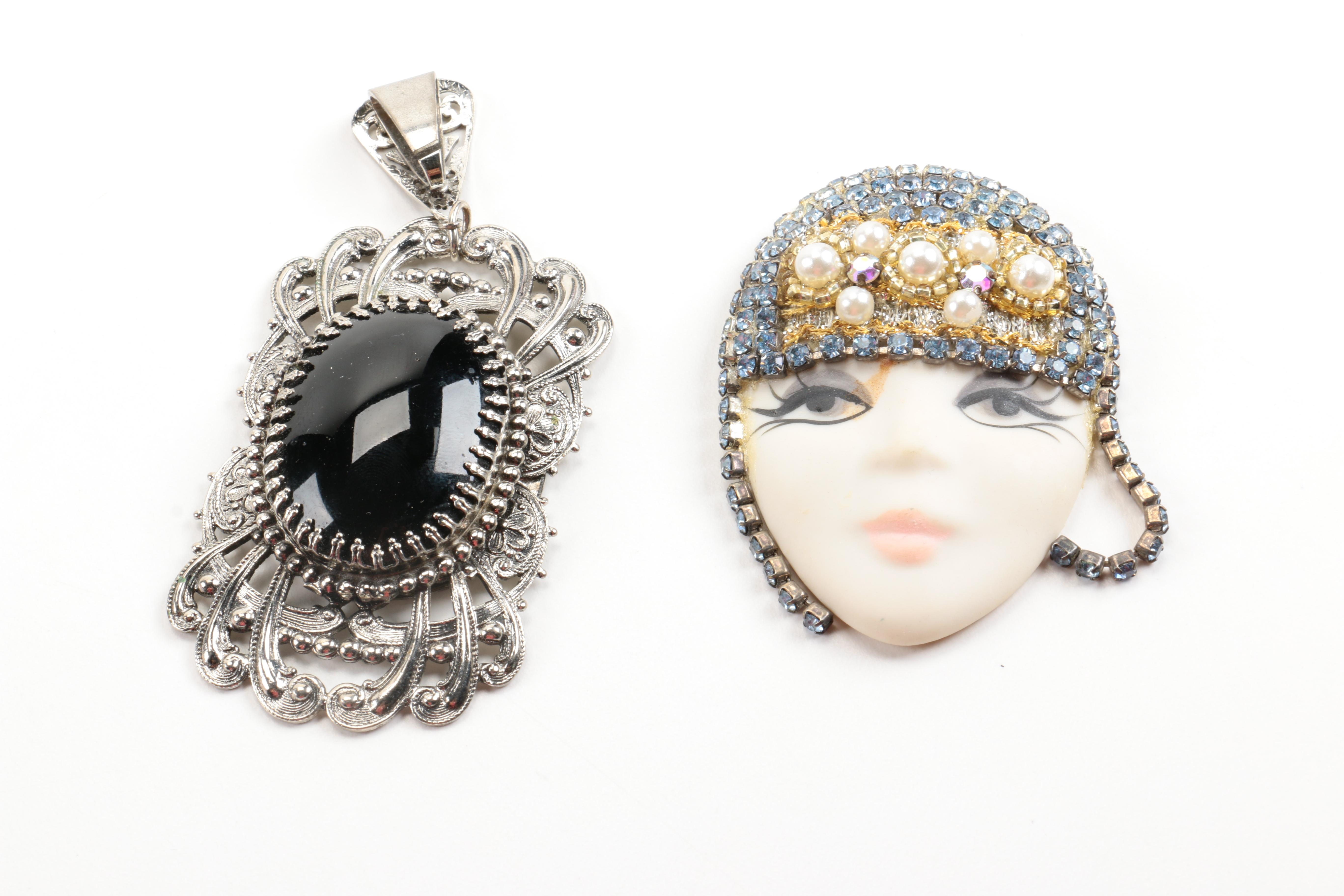 Assortment of Costume Jewelry Including Bogoff and Staffordshire