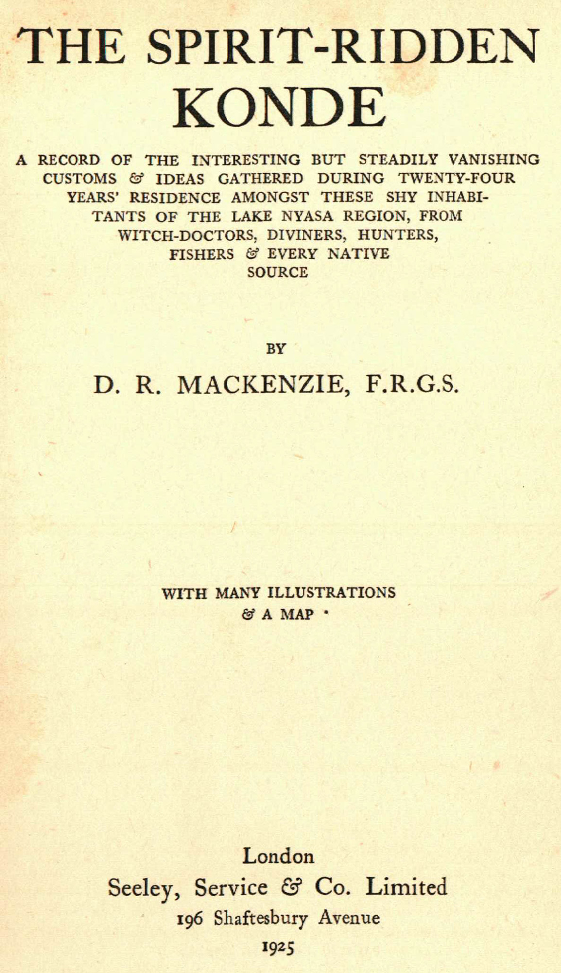 1925 "The Spirit-Ridden Konde" by D. R. MacKenzie