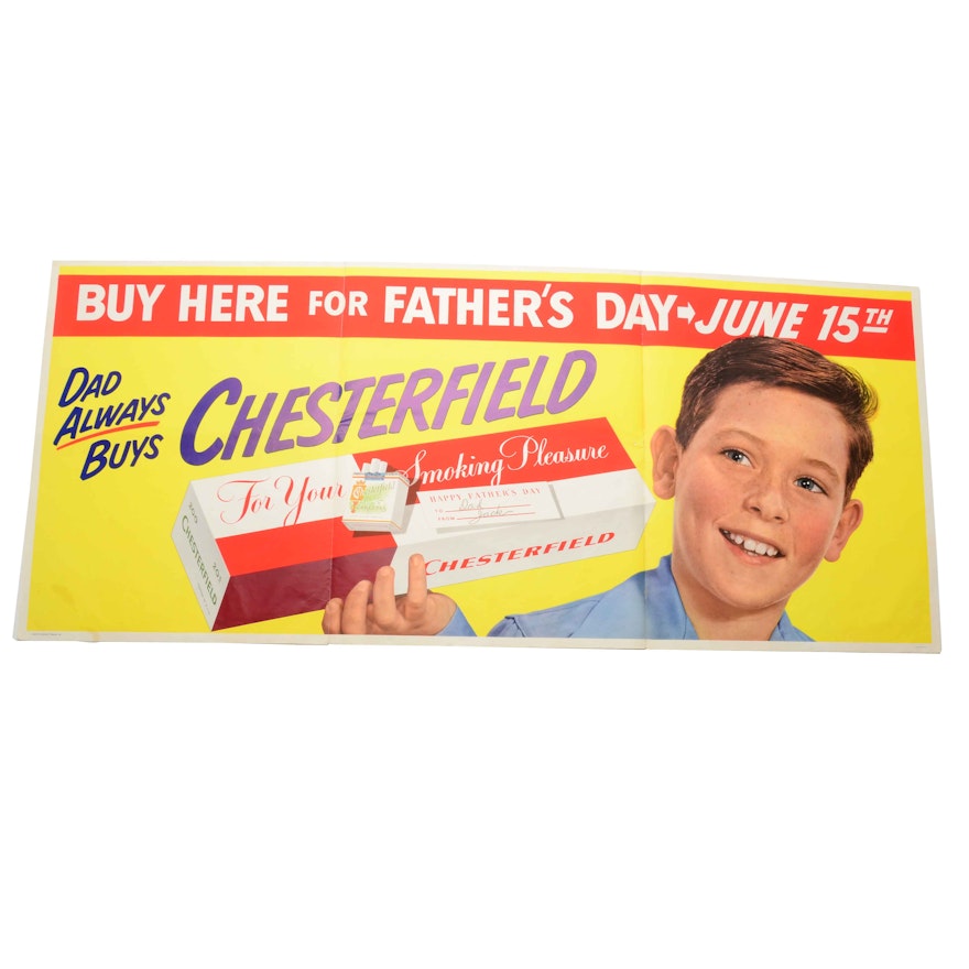 Original 1950s Chesterfield Cigarettes Poster Advertisement