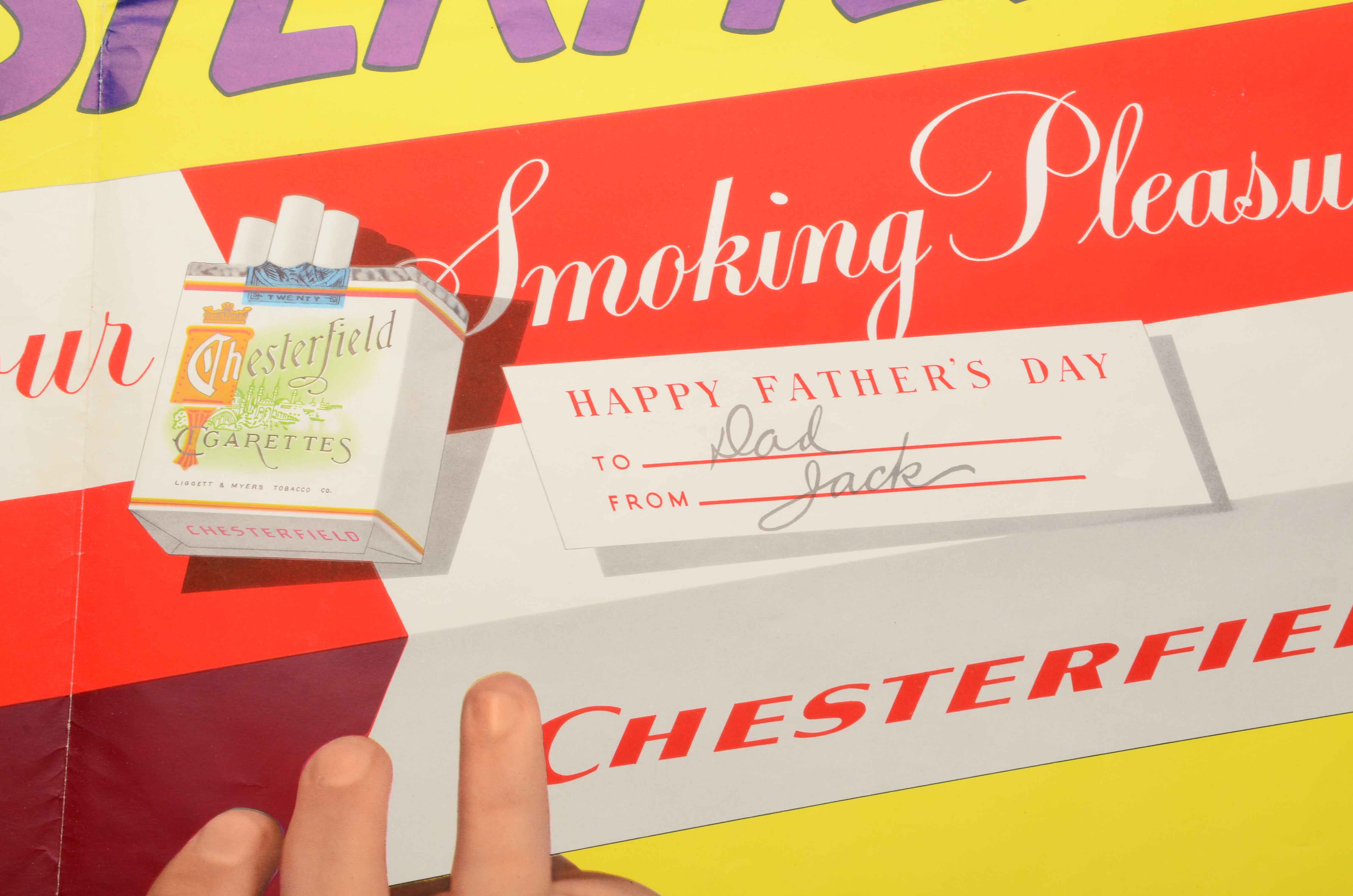 Original 1950s Chesterfield Cigarettes Poster Advertisement