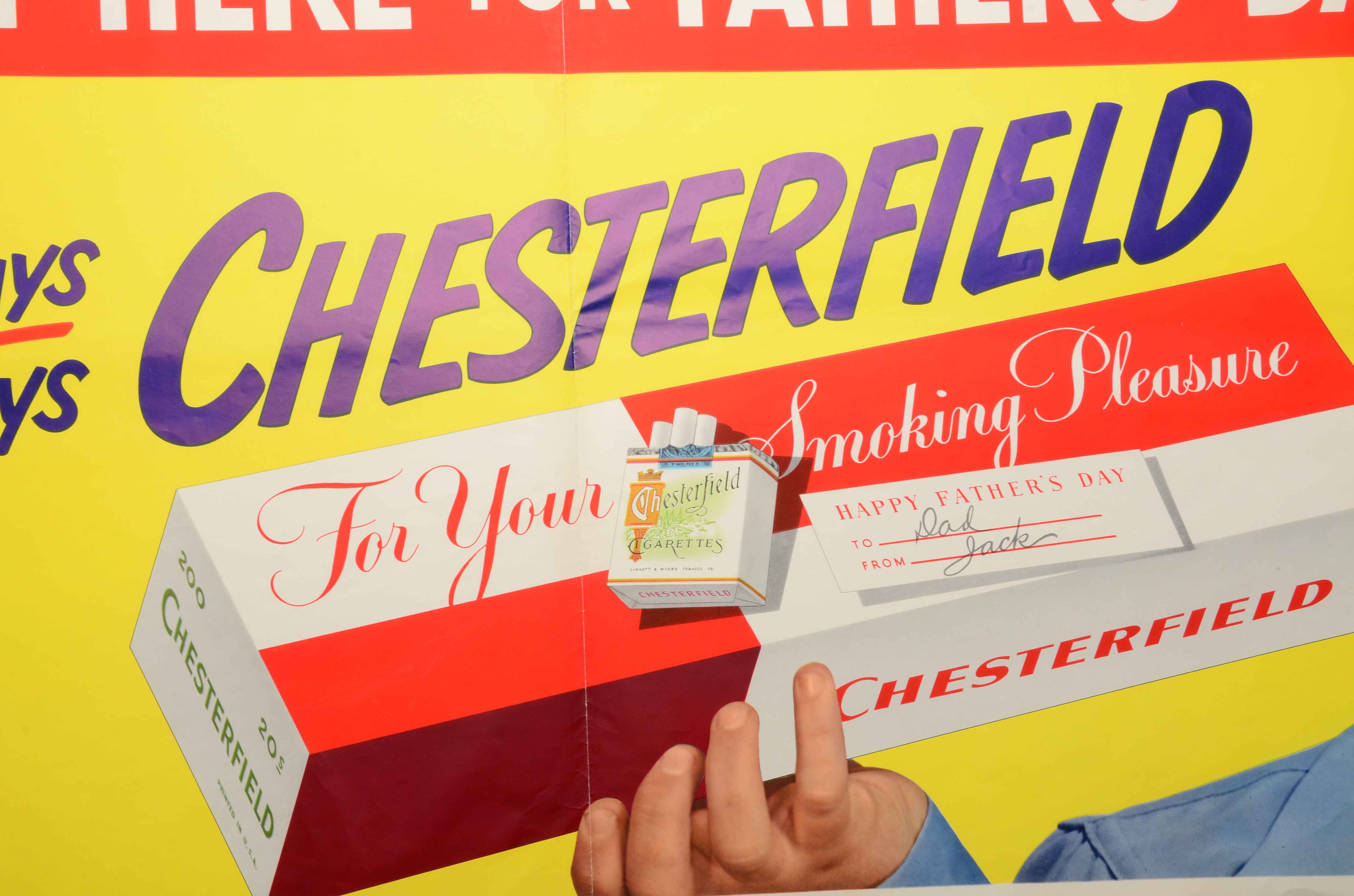 Original 1950s Chesterfield Cigarettes Poster Advertisement