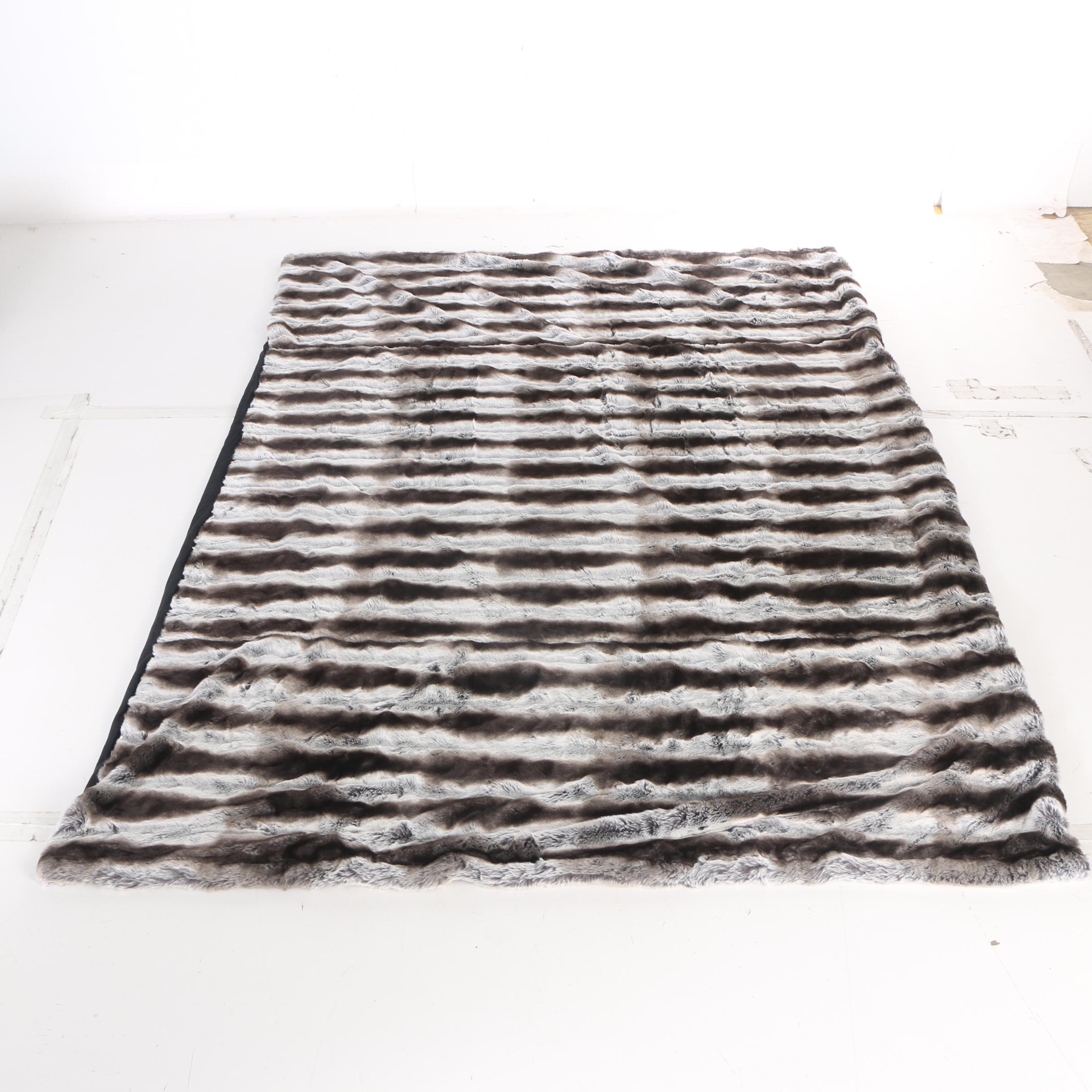 Faux Chinchilla Fur Pillows and Blanket