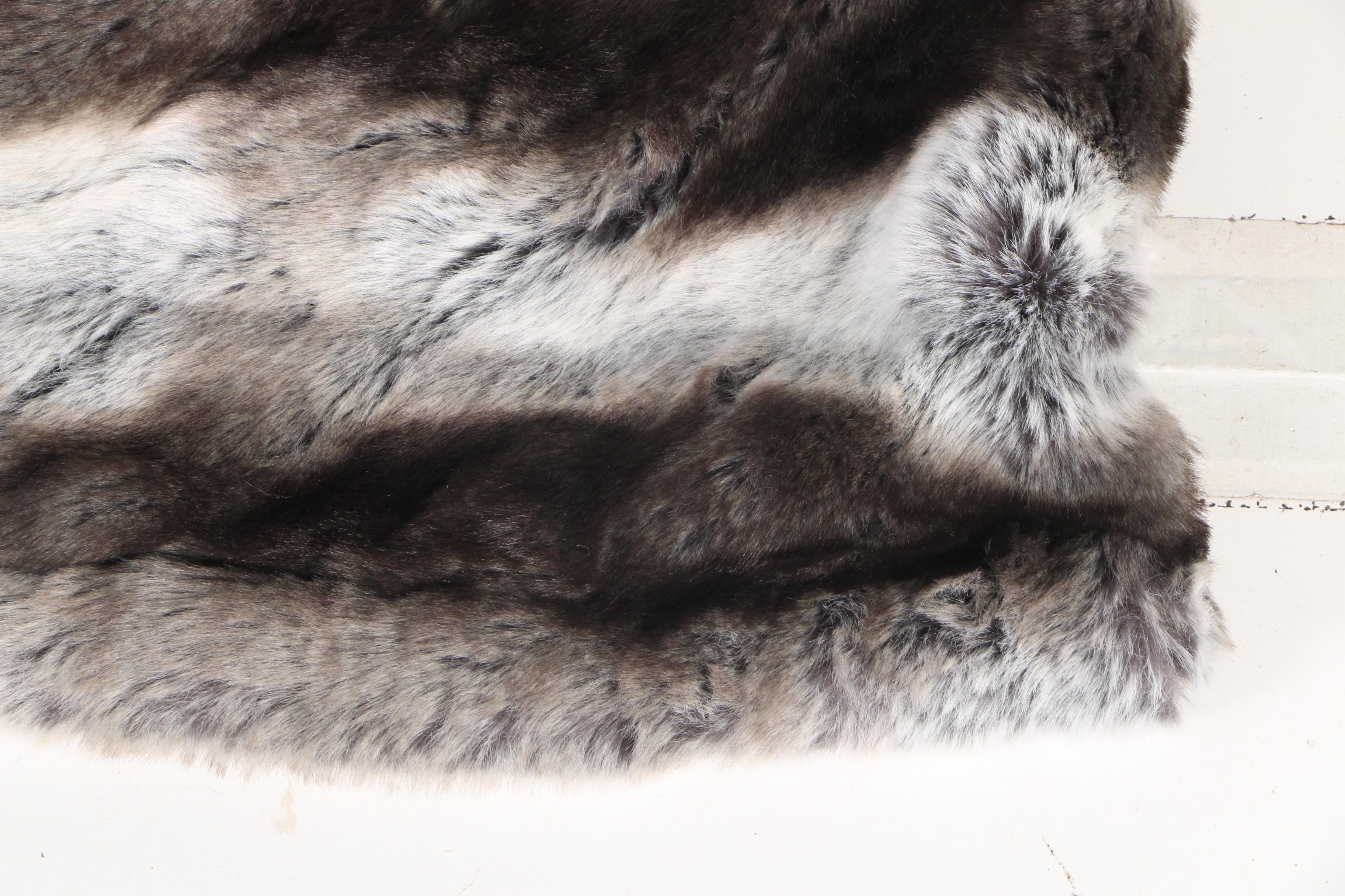 Faux Chinchilla Fur Pillows and Blanket