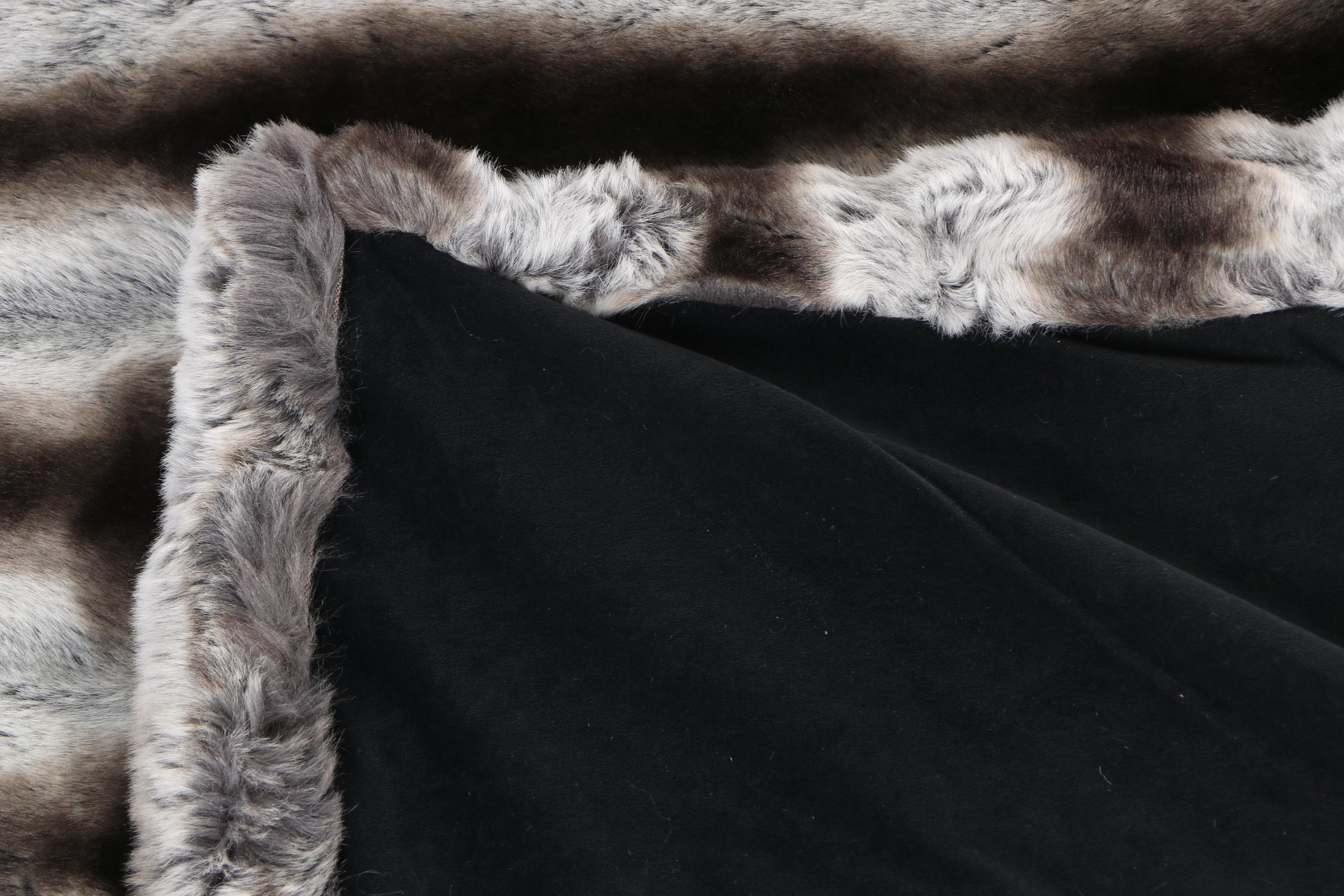 Faux Chinchilla Fur Pillows and Blanket