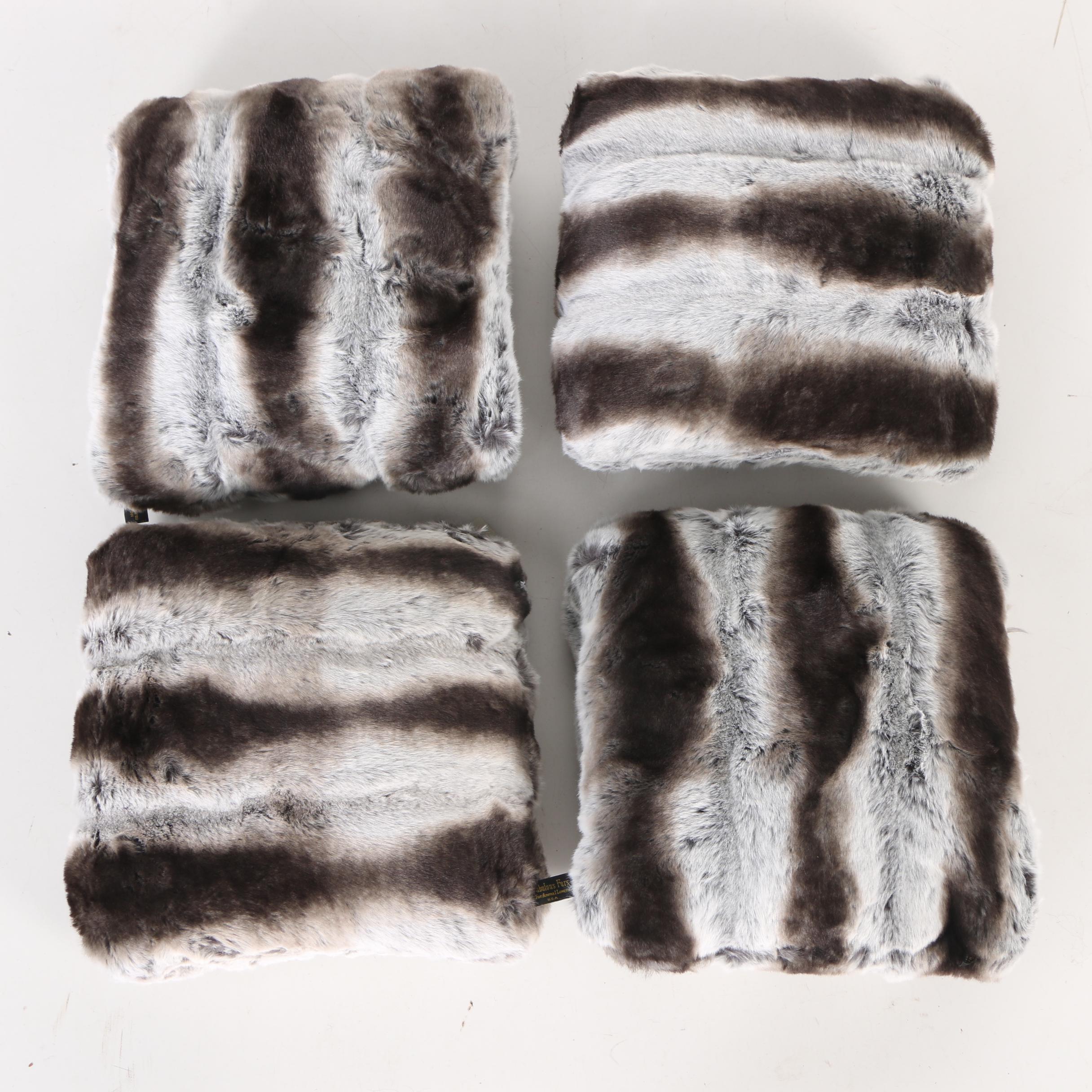 Faux Chinchilla Fur Pillows and Blanket