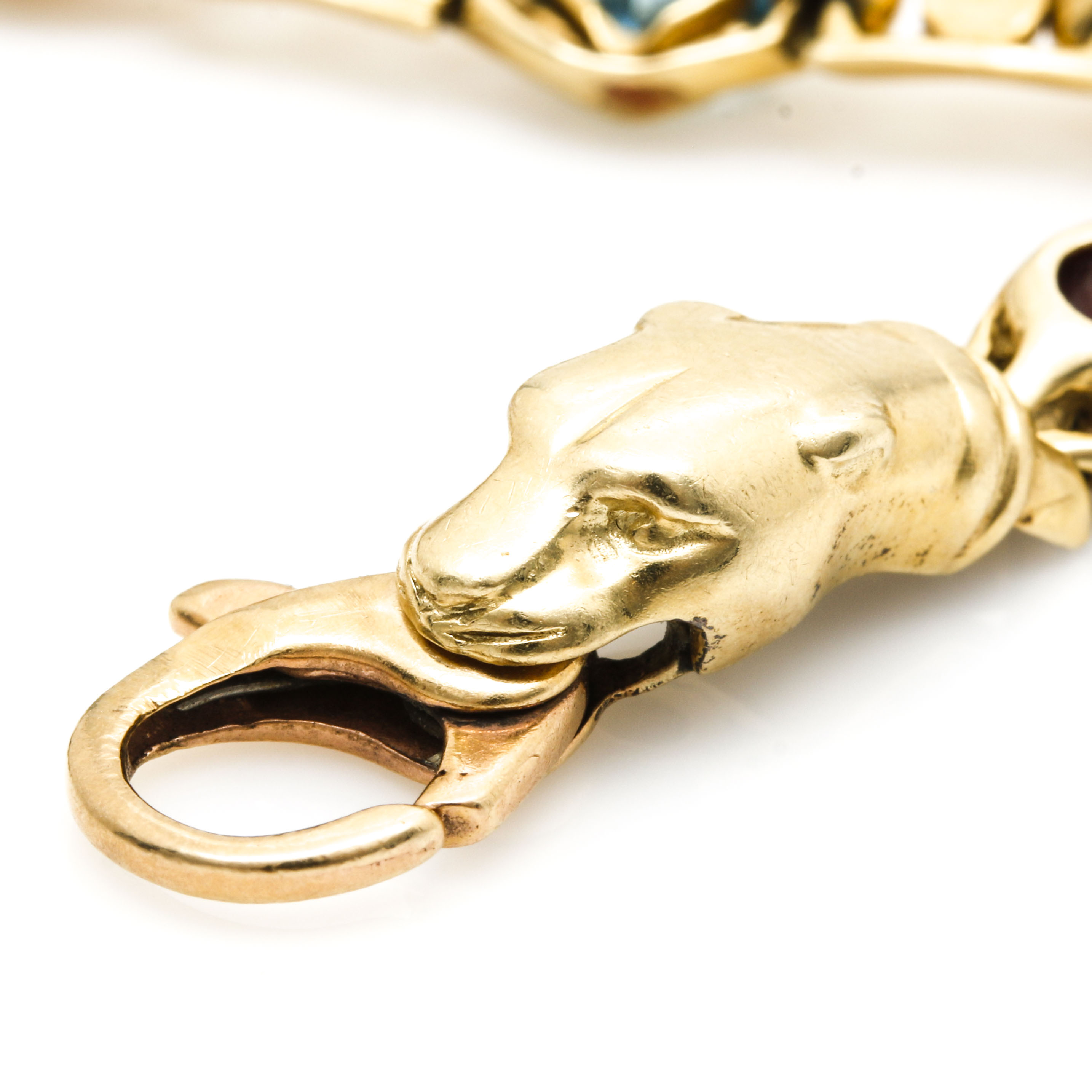 14K Yellow Gold Gemstone Heart Bracelet