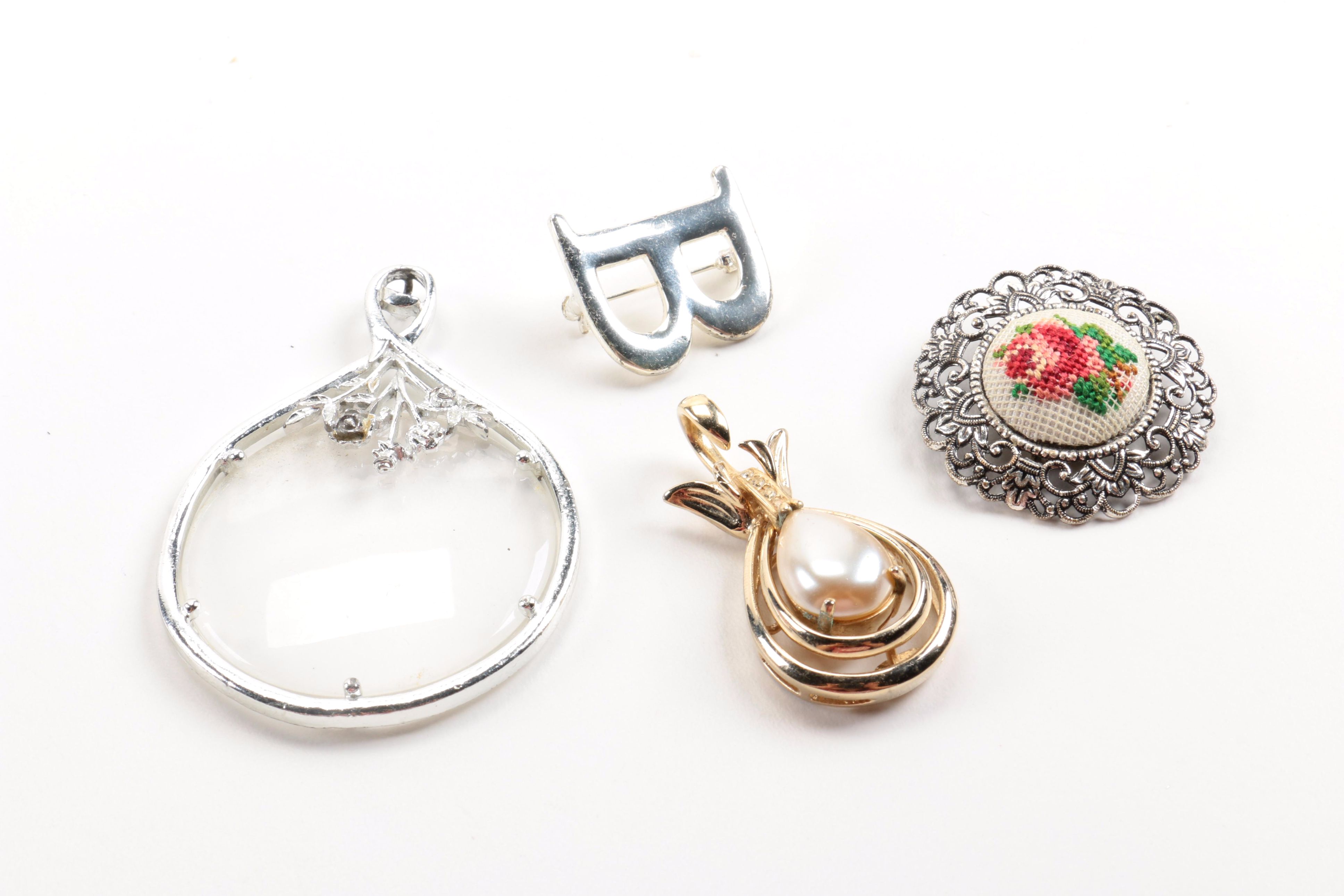 Assortment of Costume Jewelry Including Bogoff and Staffordshire