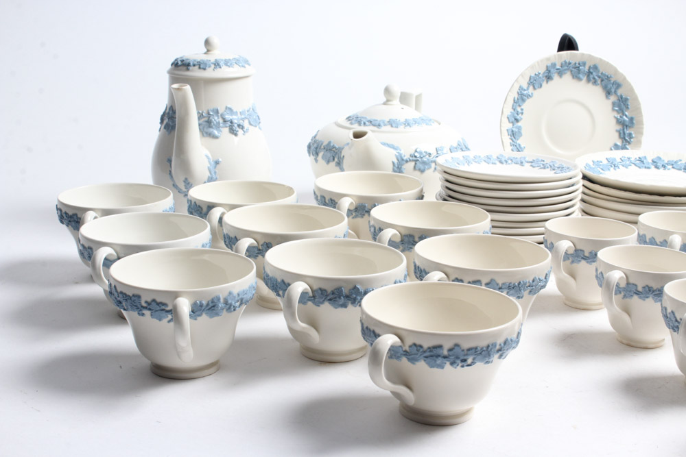 Wedgwood Embossed "Queensware" Coffee and Tea Service