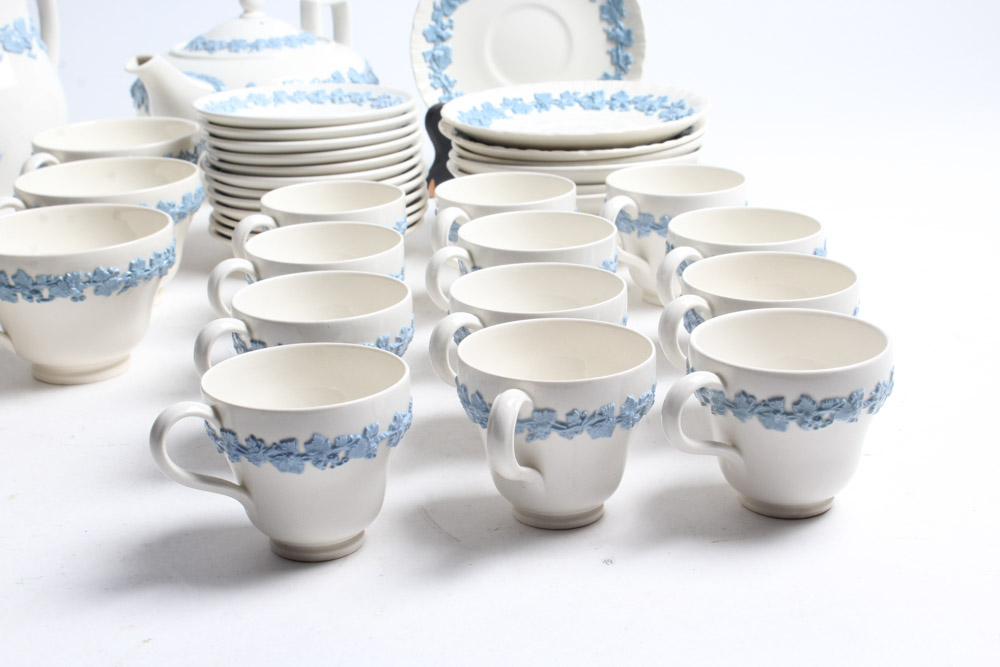 Wedgwood Embossed "Queensware" Coffee and Tea Service