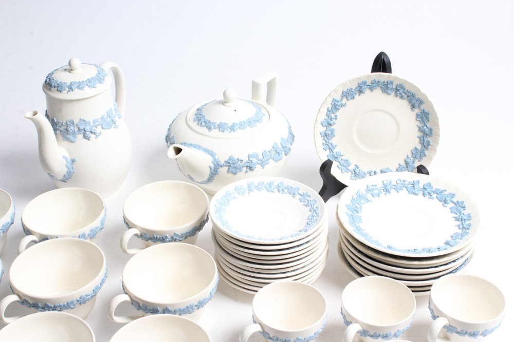 Wedgwood Embossed "Queensware" Coffee and Tea Service