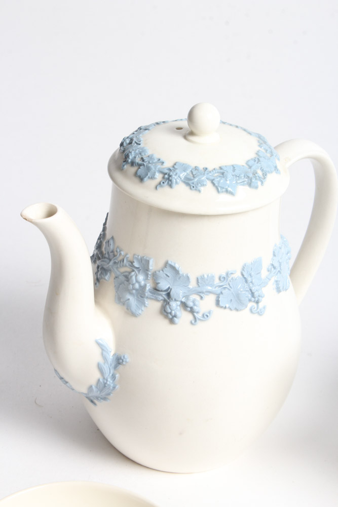 Wedgwood Embossed "Queensware" Coffee and Tea Service