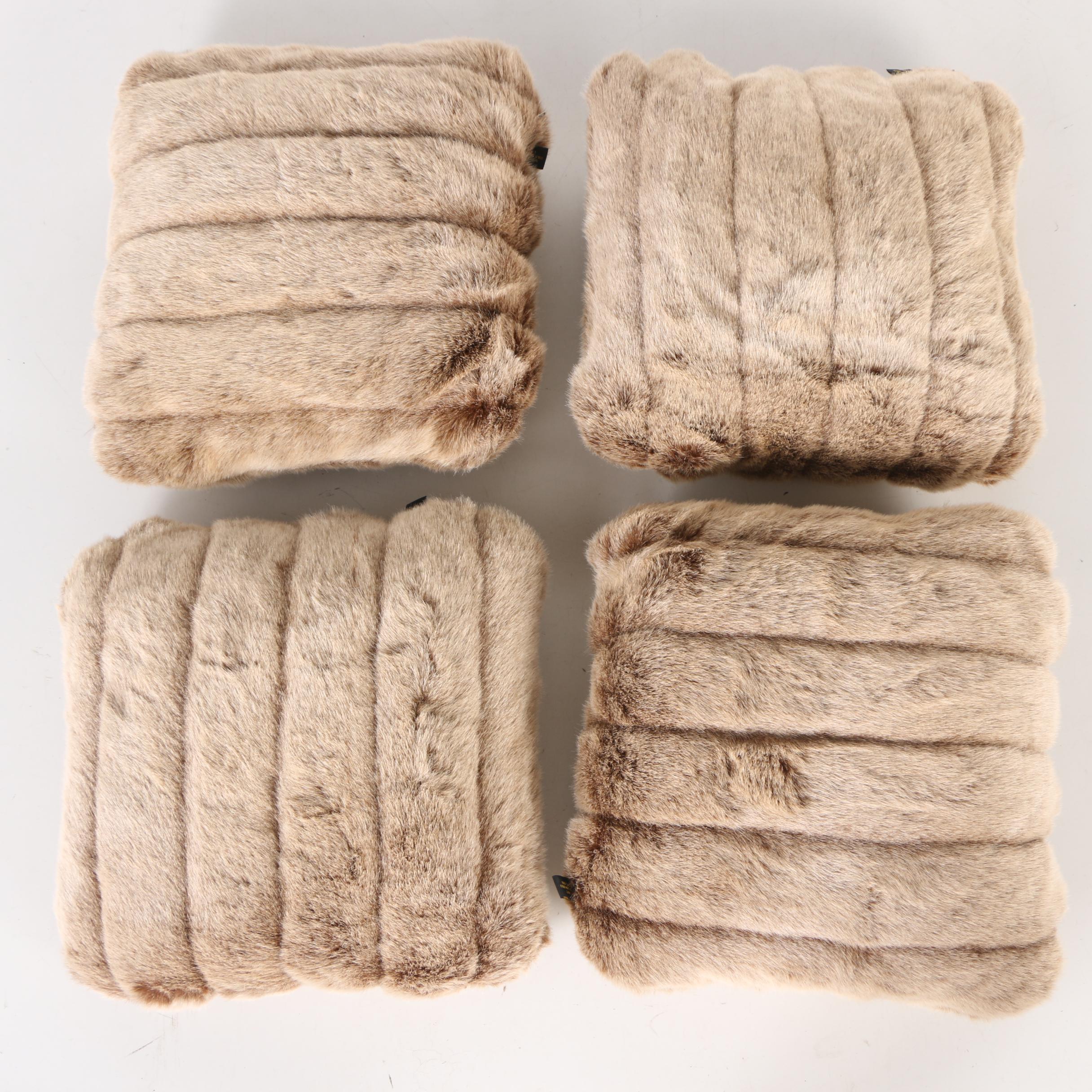 Faux Fur Blanket and Four Pillows