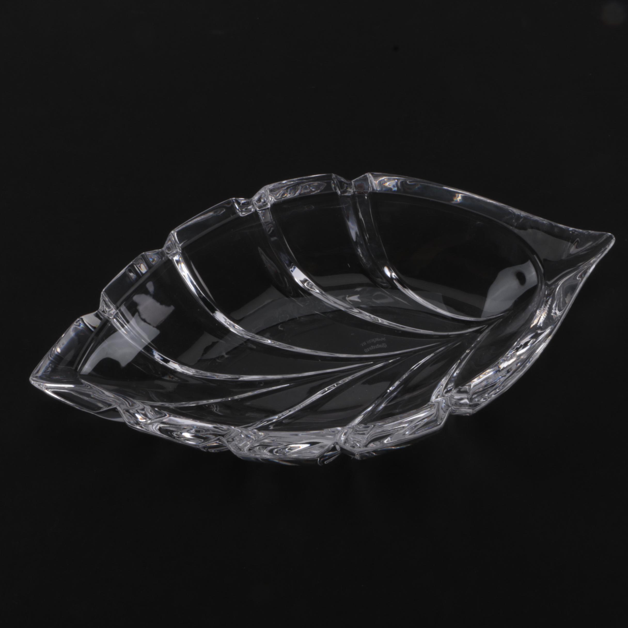 Marquis By Waterford Leaf-Shaped Crystal Trinket Dish