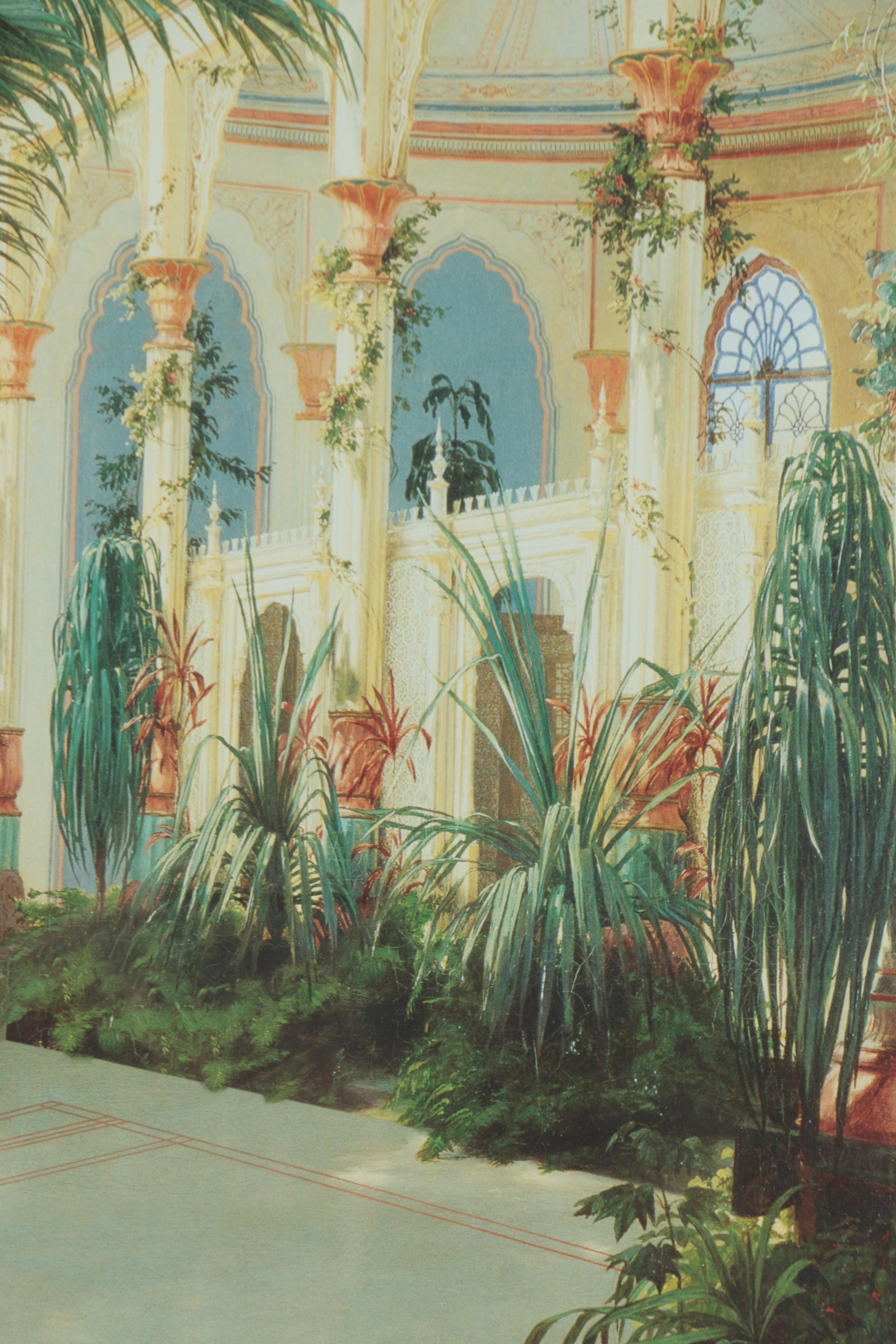 After Carl Blechen Offset Lithograph "Interior of the Palm House"