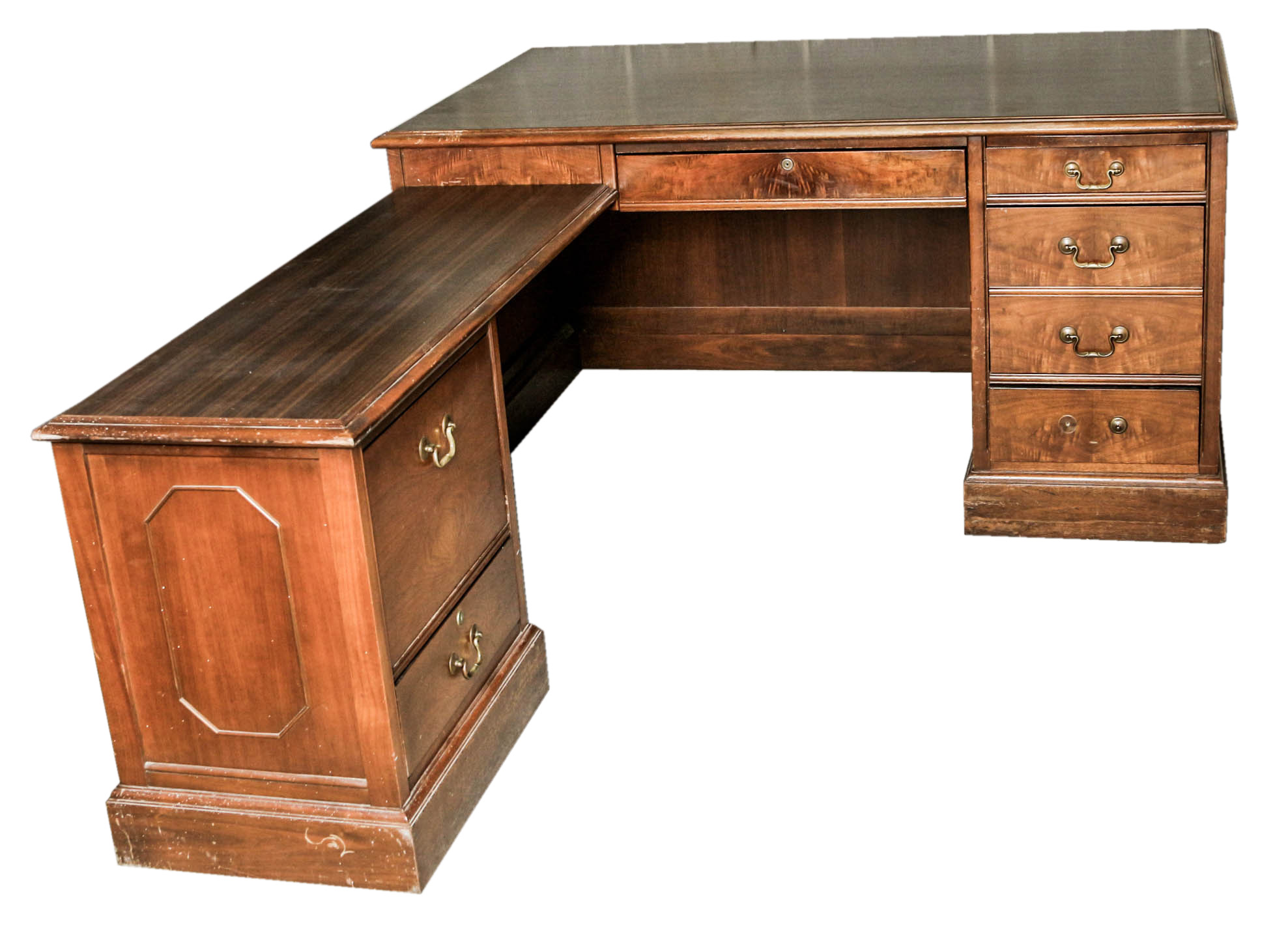 Vintage Executive Style L-Shaped Desk