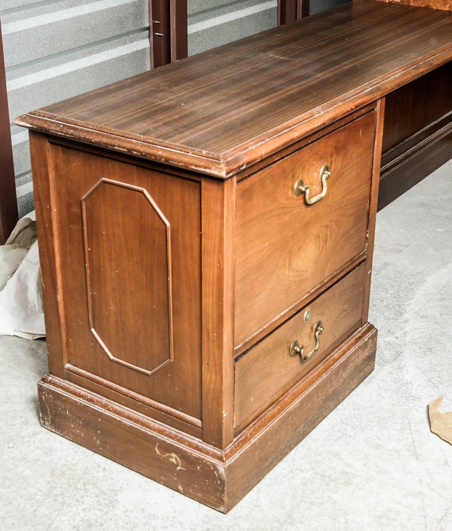 Vintage Executive Style L-Shaped Desk