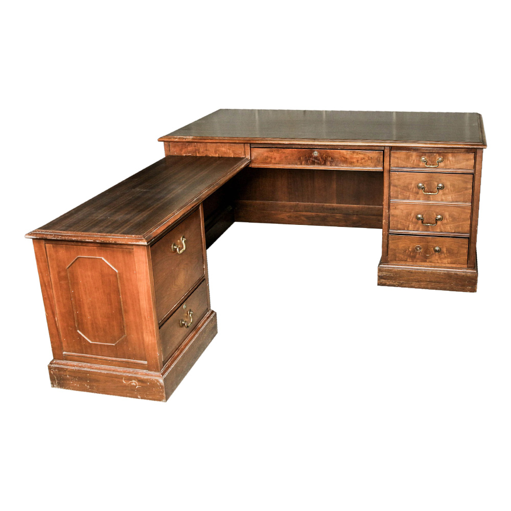 Vintage Executive Style L-Shaped Desk