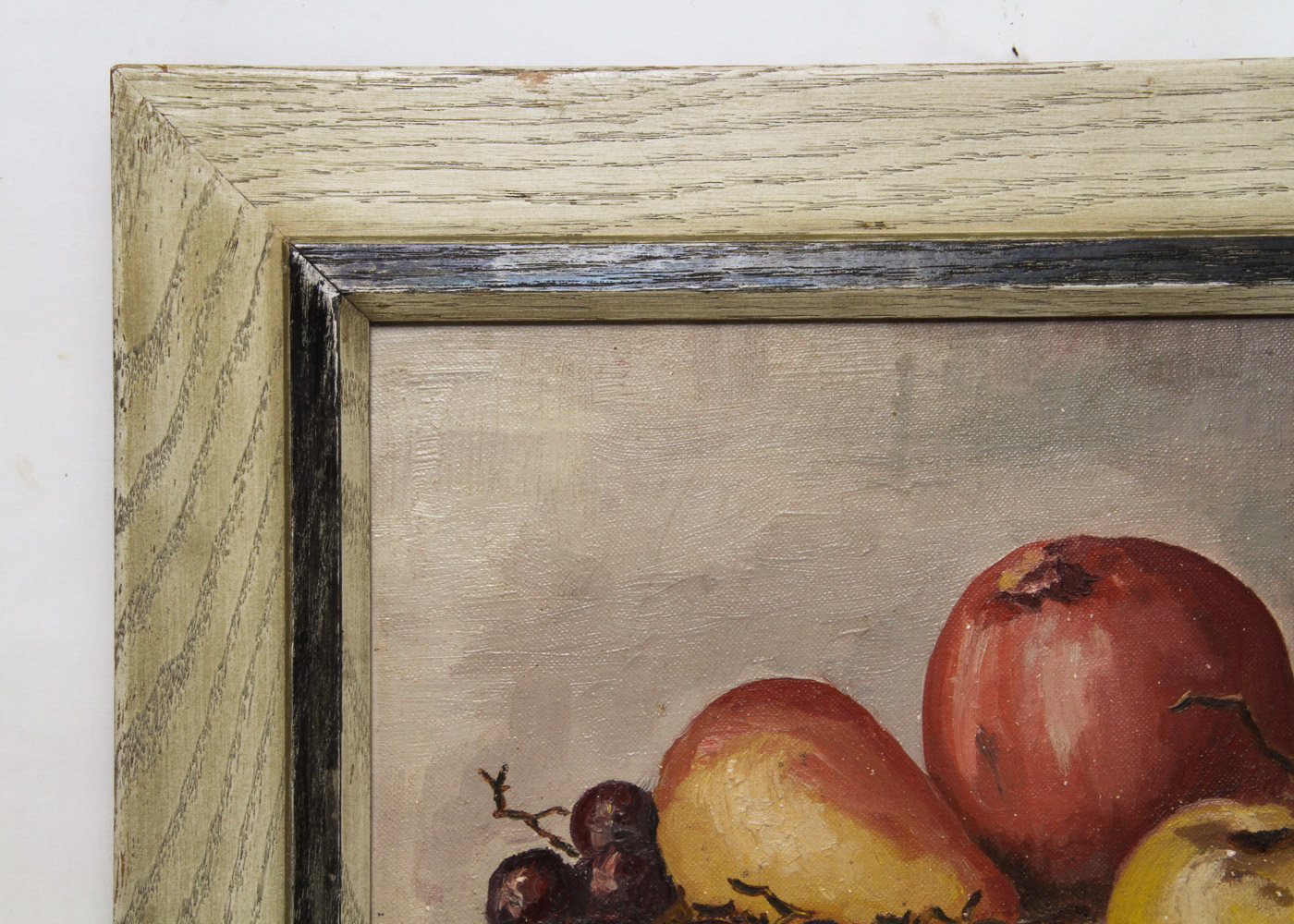 Vintage Oil Painting on Academy Board of Still Life Fruit Arrangement
