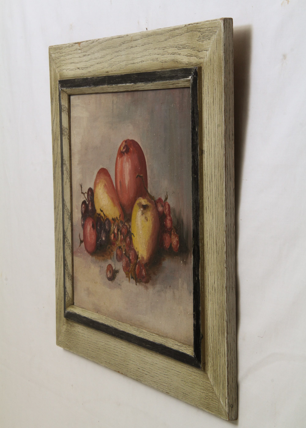 Vintage Oil Painting on Academy Board of Still Life Fruit Arrangement