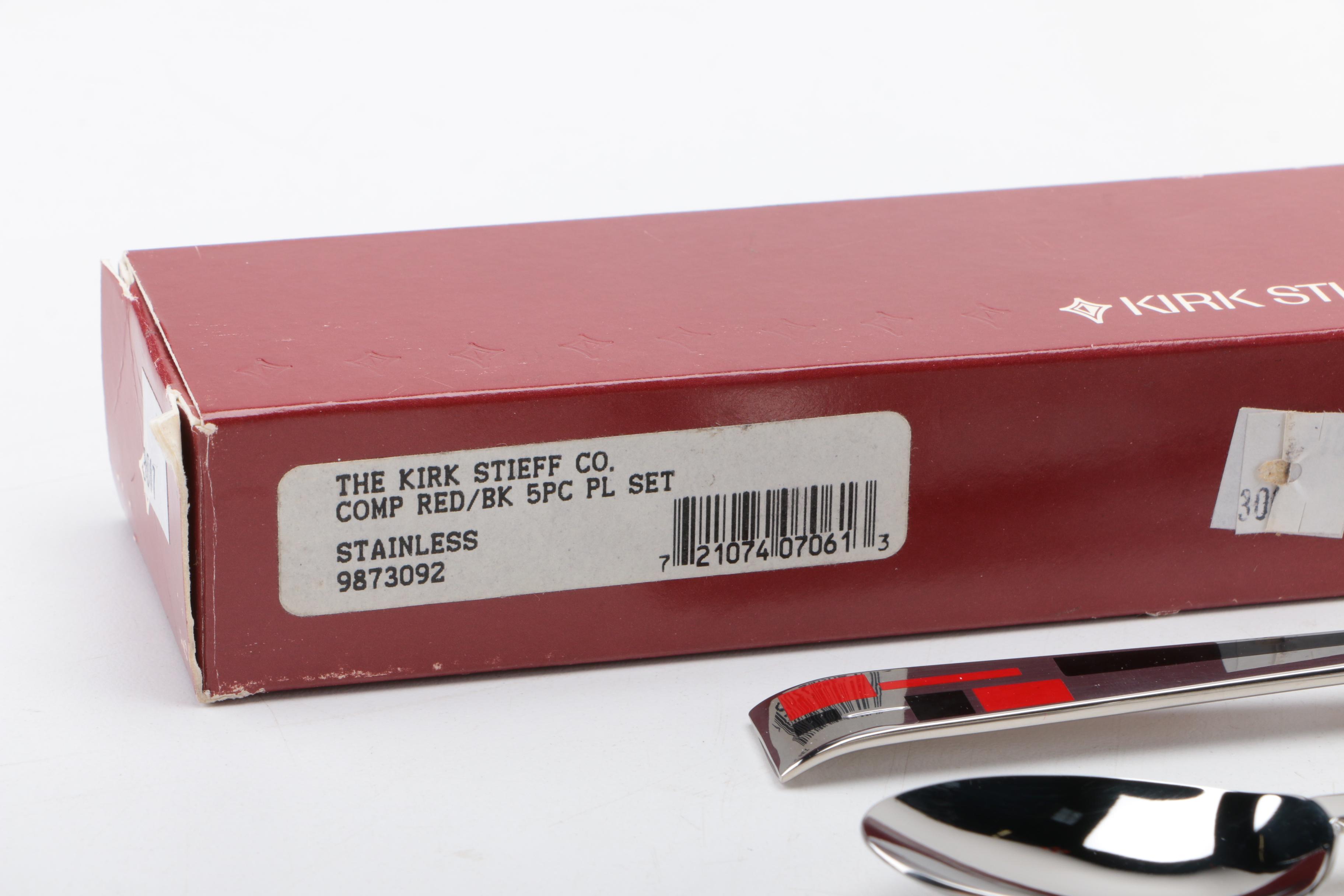 Kirk Stieff "Composition Cloisonné" Stainless Steel Flatware Set for Four