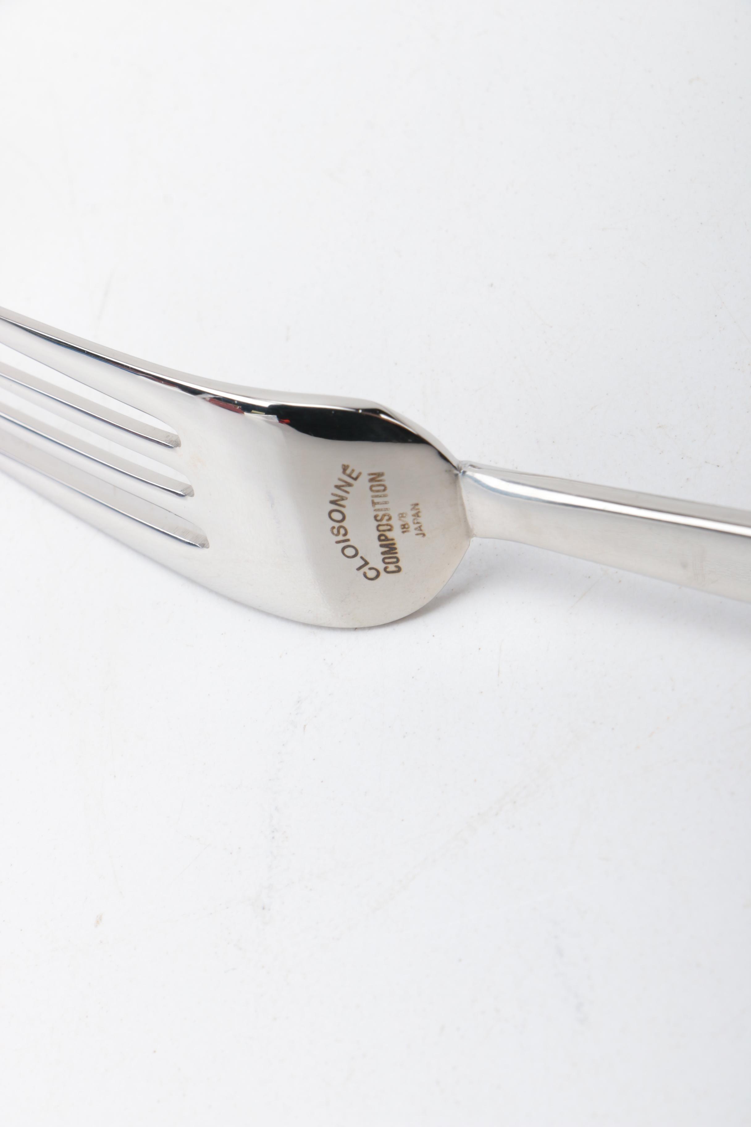 Kirk Stieff "Composition Cloisonné" Stainless Steel Flatware Set for Four