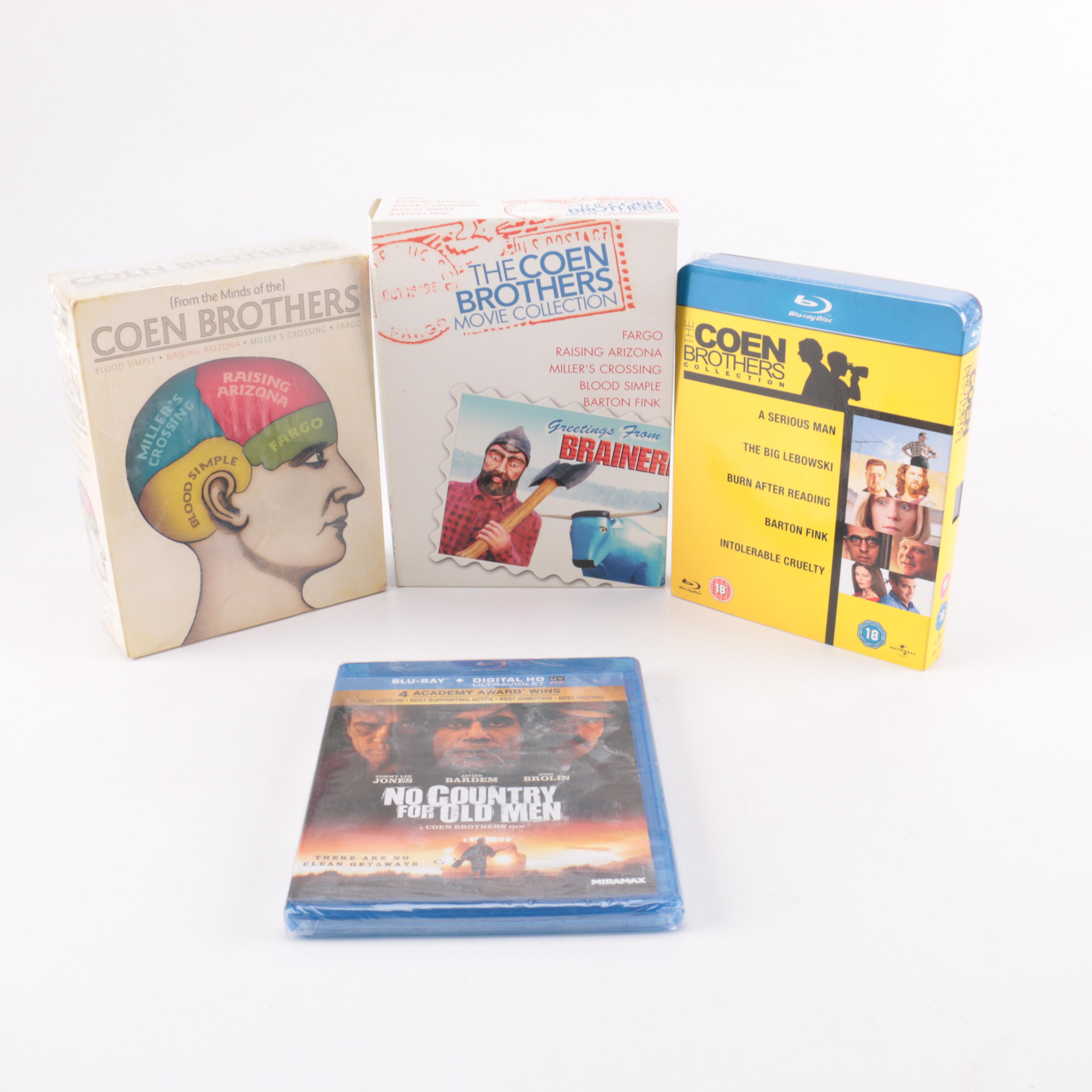 Collection of Coen Brothers Films on DVD and Blu-Ray