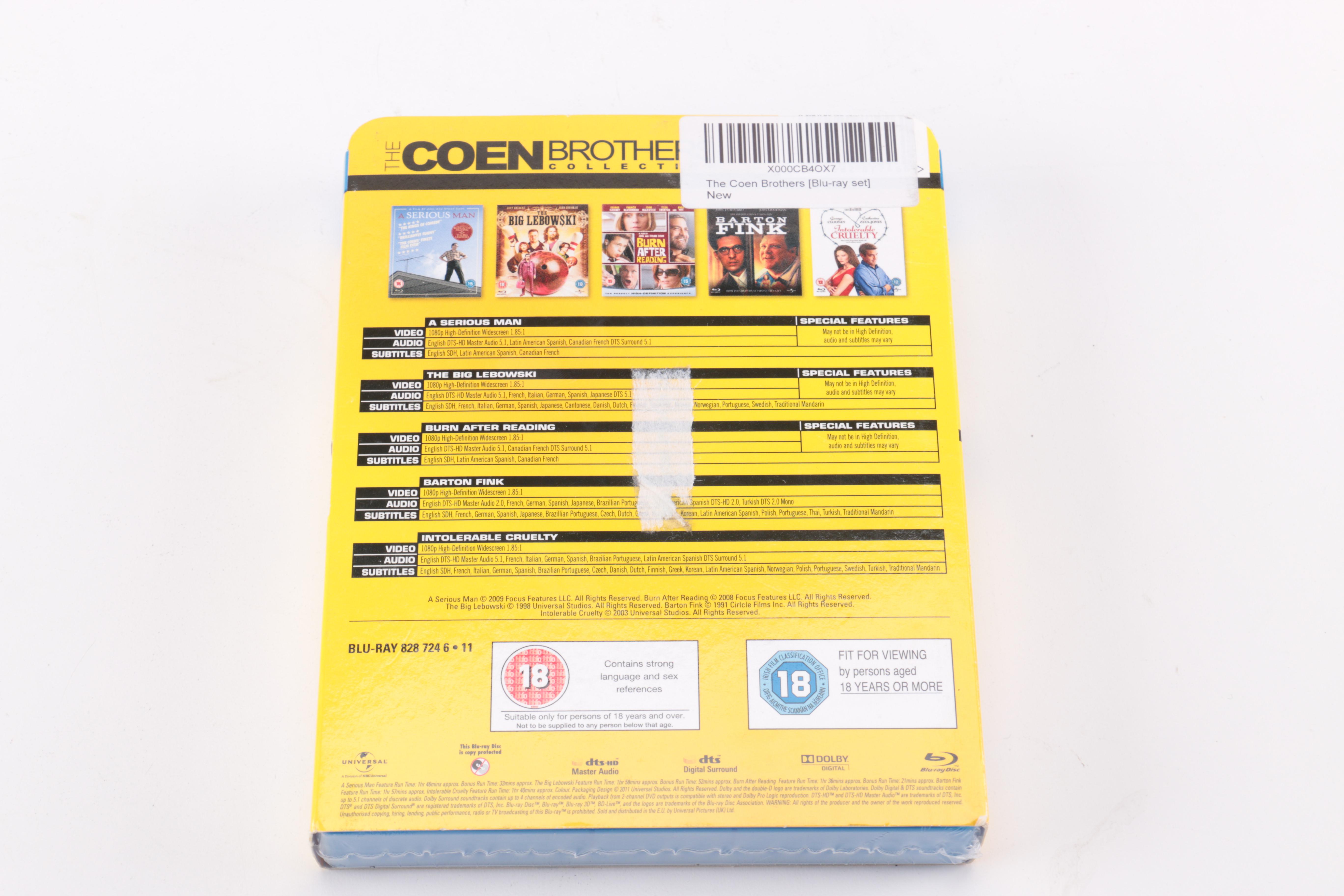 Collection of Coen Brothers Films on DVD and Blu-Ray