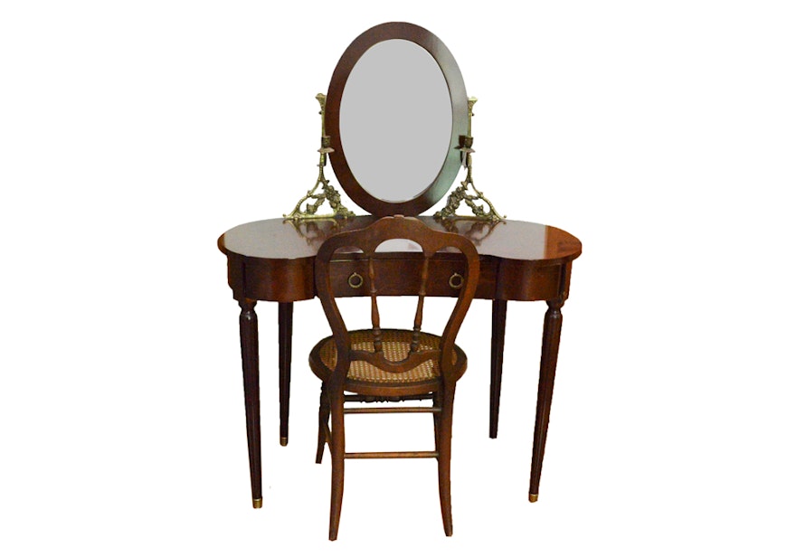 Vintage Victorian Style Vanity and Chair