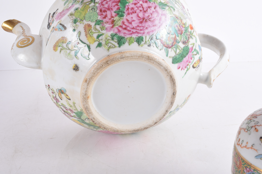 Antique Monogrammed Chinese Export Tea Set