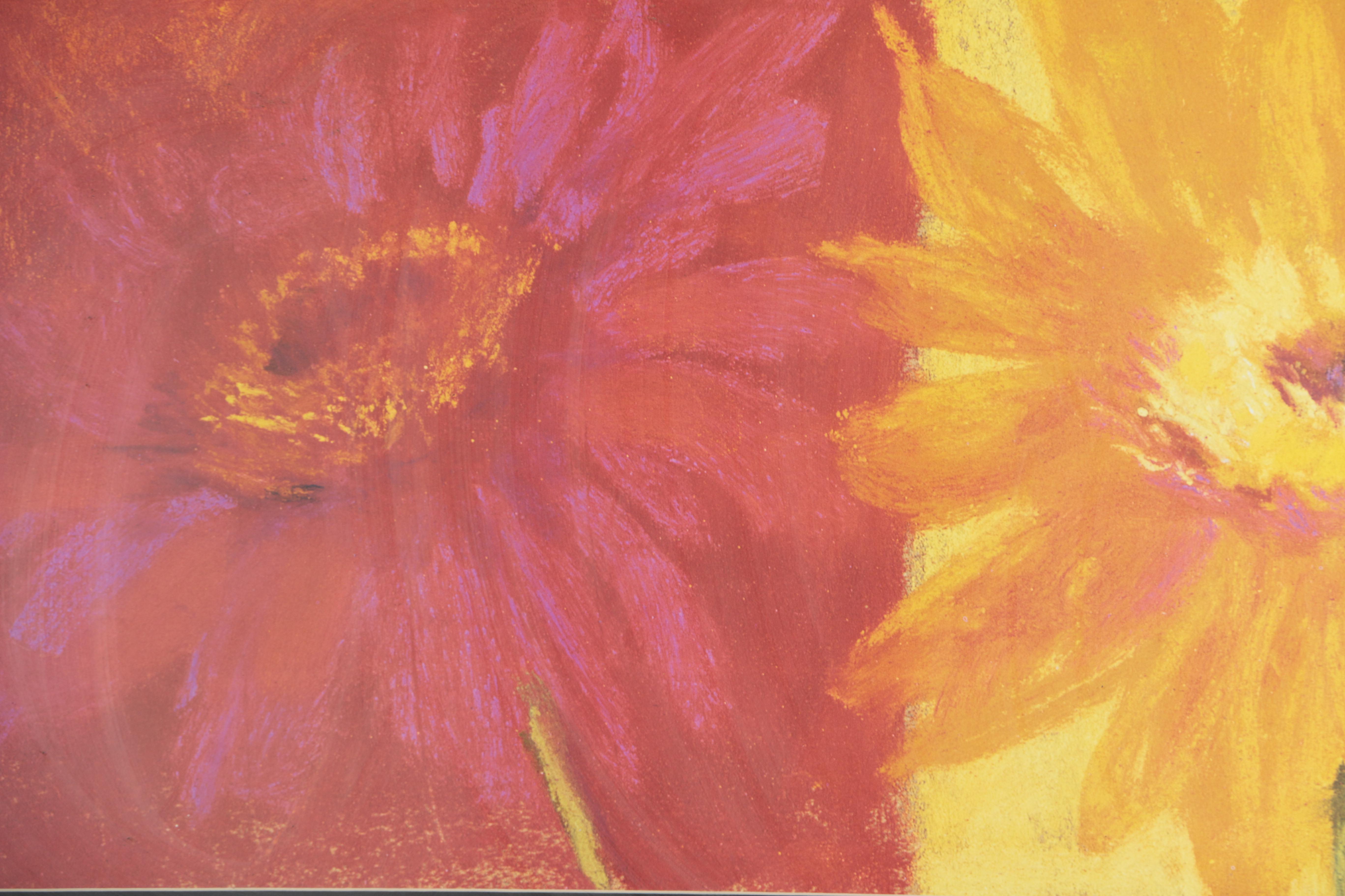 Signed Offset Lithograph on Paper of a Floral Theme