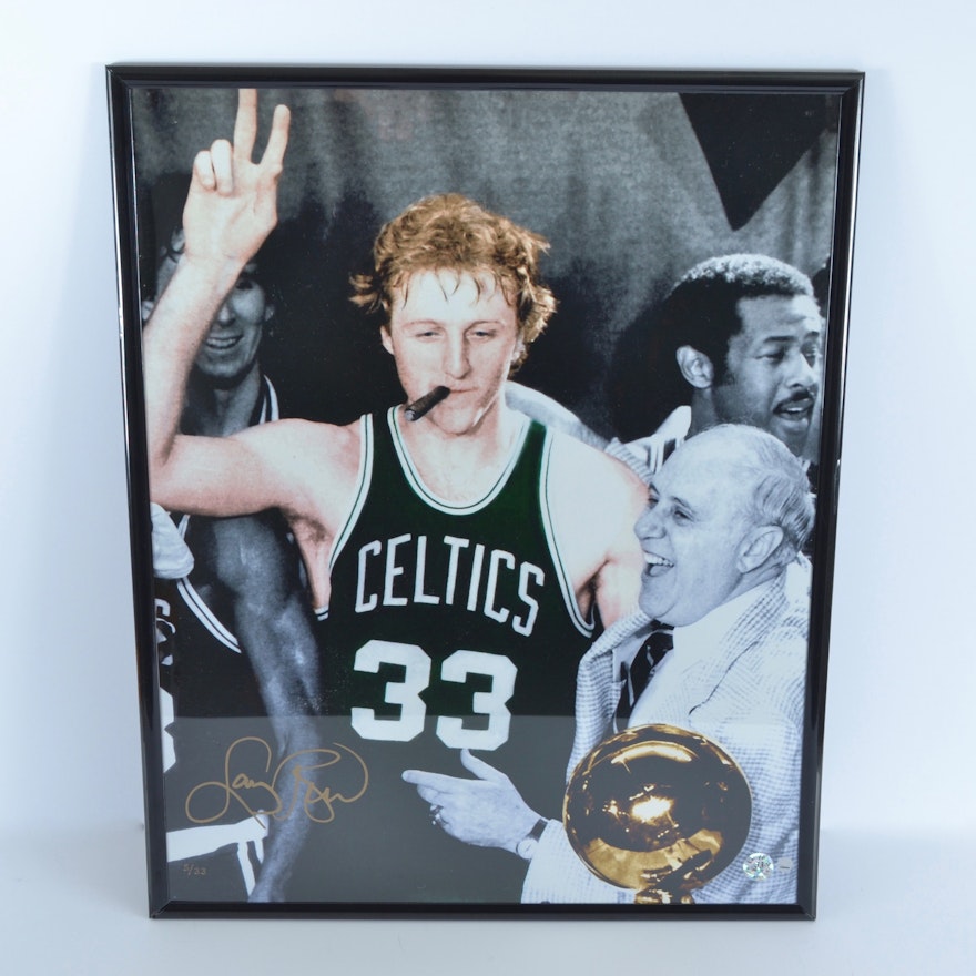 Larry Bird Autographed Print - COA