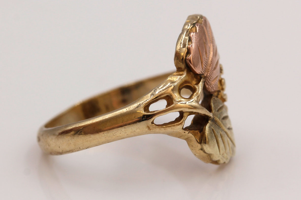 Black Hills Gold 12K and 10K Tri-Gold Rings
