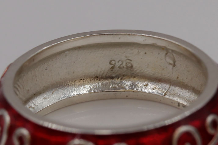 Sterling Silver Enamel and Rhinestone Bands