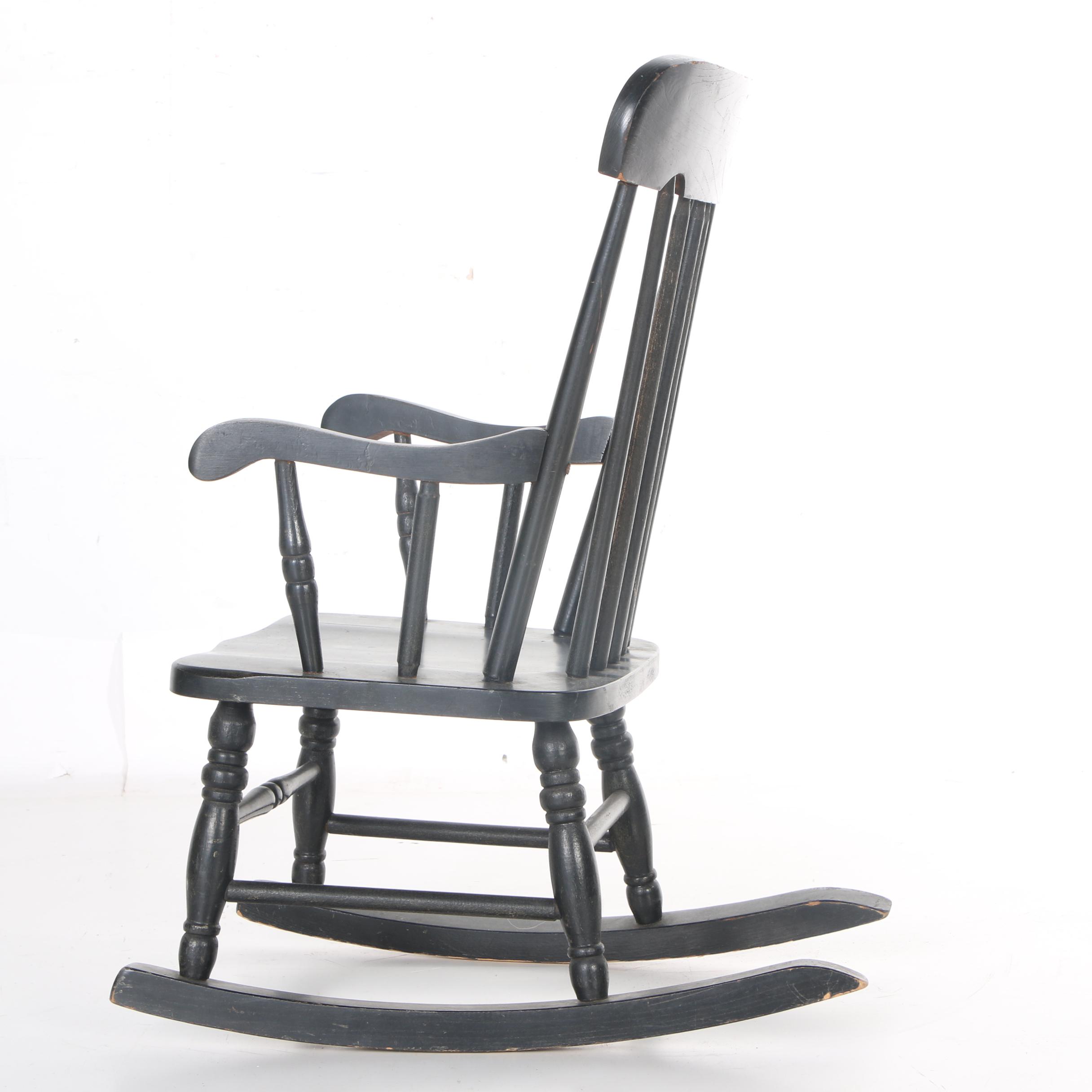 Child's Windsor Style Stencil-Decorated Rocking Chair